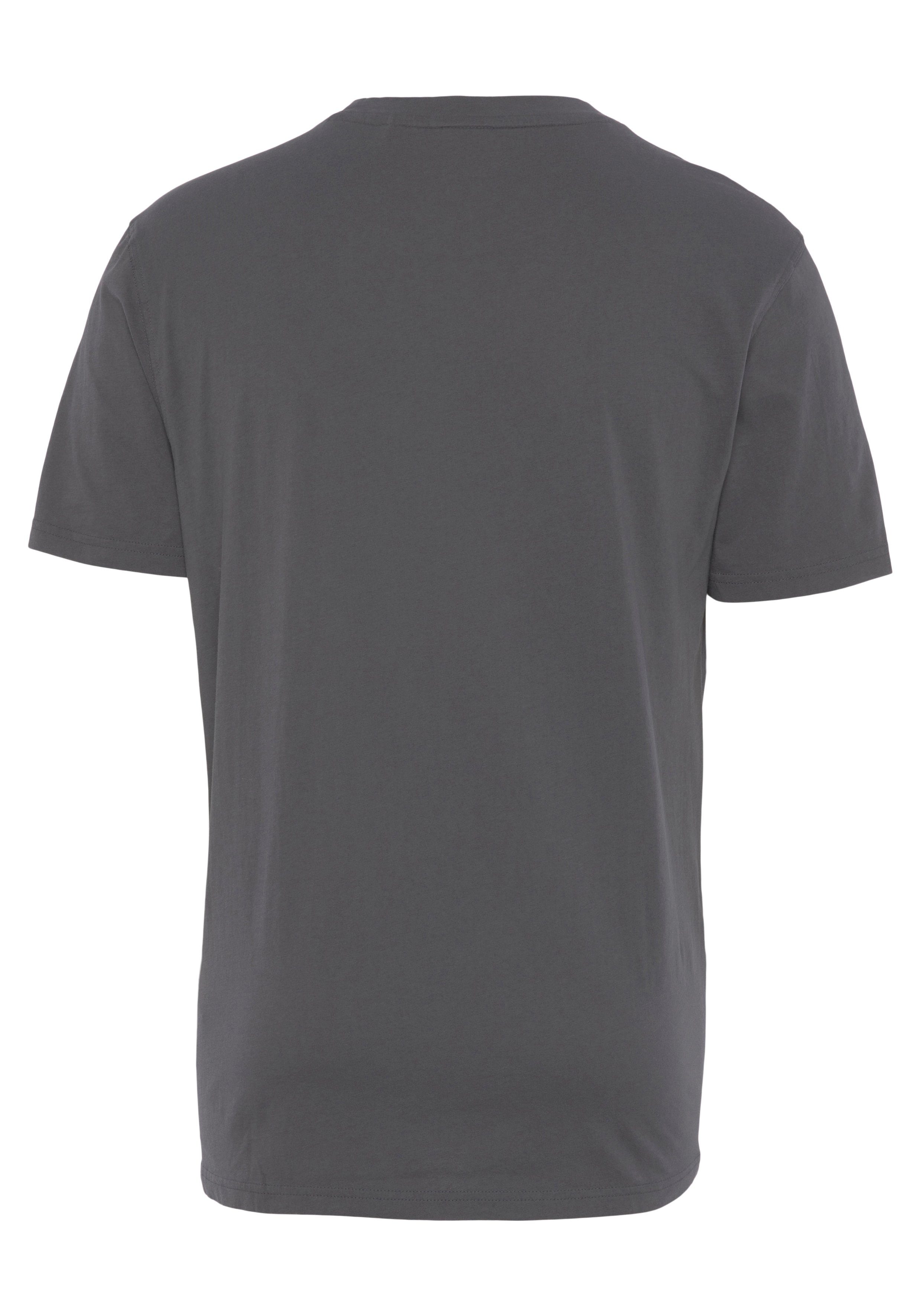 dunkelgrau der BOSS Brust Print T-Shirt Tee3055 mit ORANGE auf