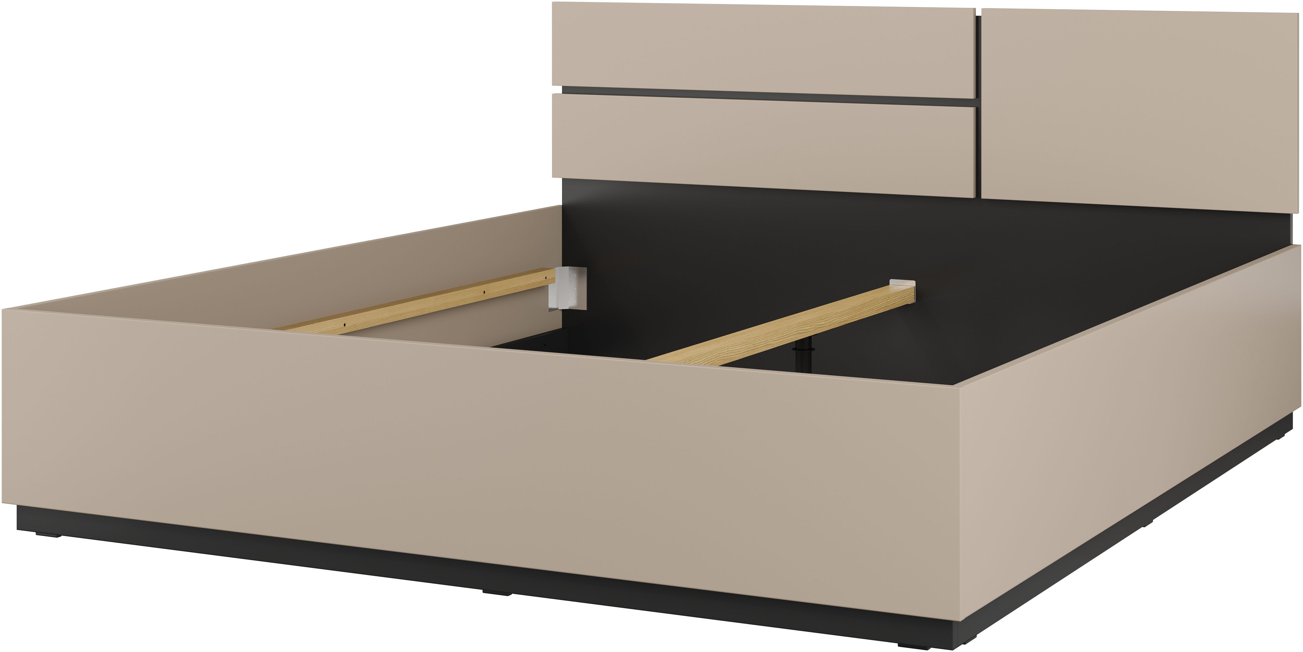 OTTO home Schlafzimmer-Set Cross, moderne, grifflose Optik, FSC-zertifiziert, (4-tlg., Bett 180x200cm, 2 Nachtkommoden, Schrank 2-oder 4-türig), Komplettschlafzimmer-Set