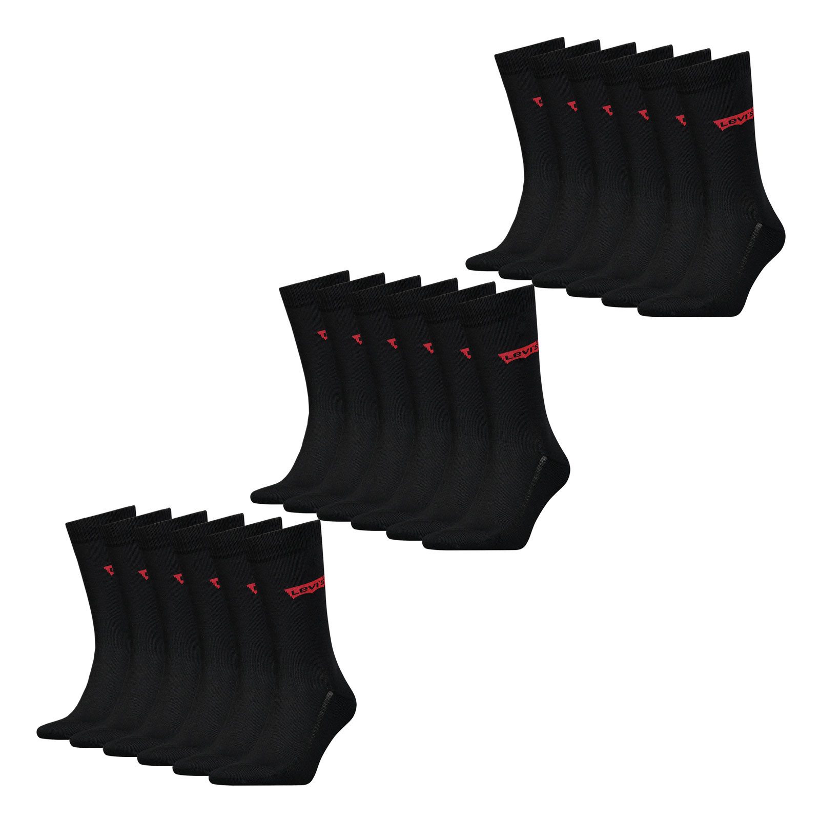Levi's® Socken Regular Cut Batwing Logo Socks (9-Paar) mit seitlichen Belüftungslinien
