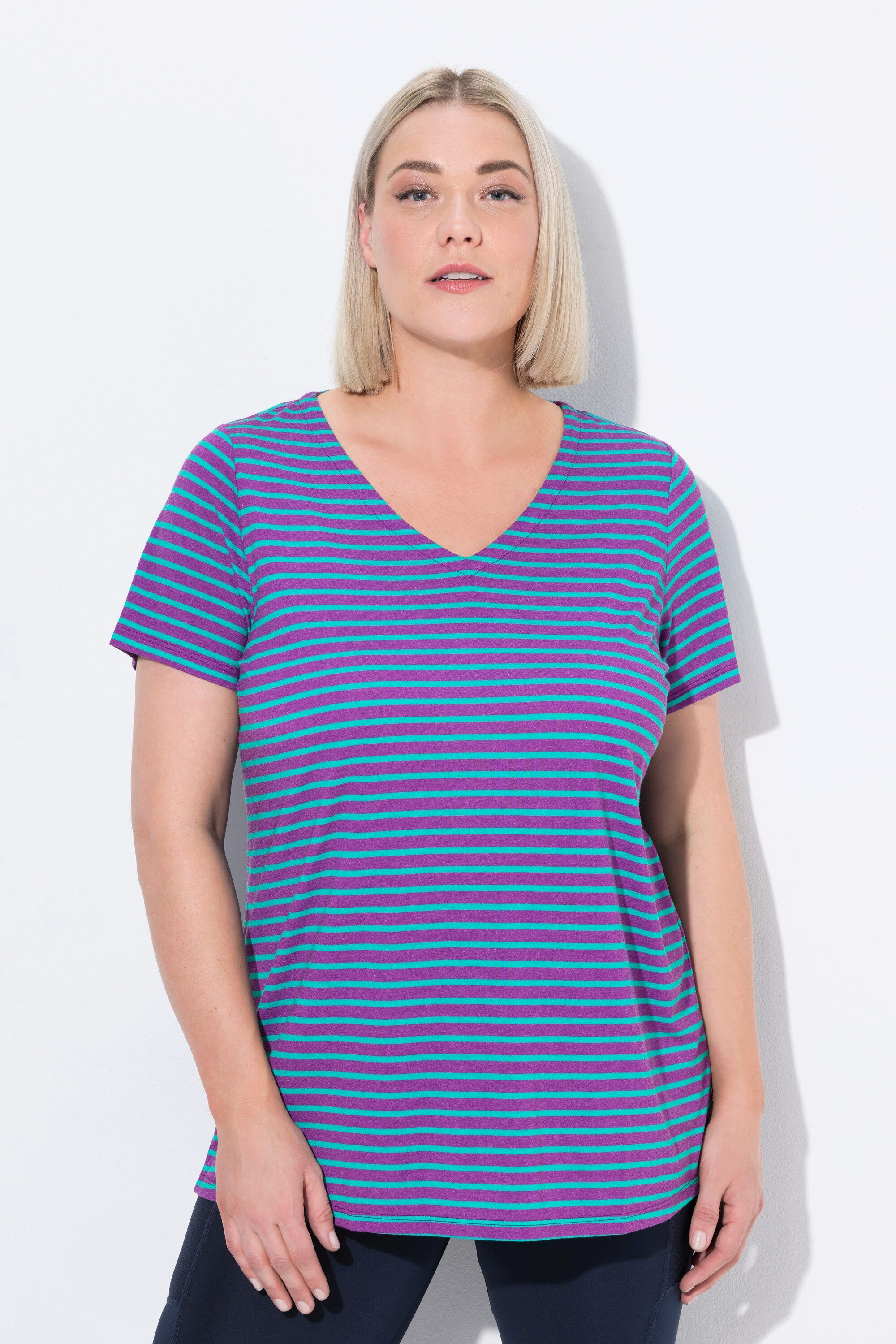 T-Shirt Funktions-Shirt Ringel Classic V-Ausschnitt