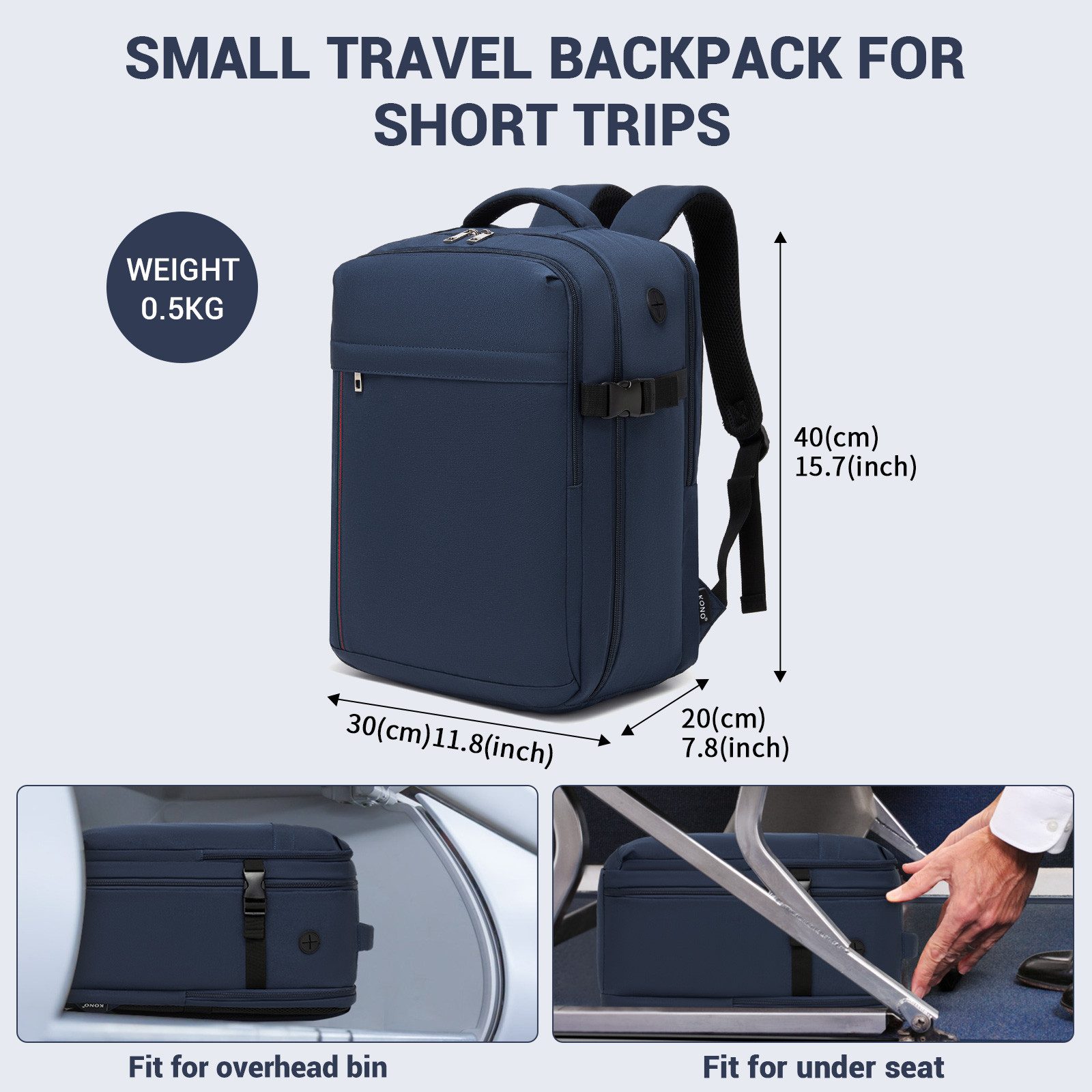 KONO Rucksack Kabinentasche für Ryanair – Handgepäck-Rucksack, 40x30x20 cm, günstig online kaufen