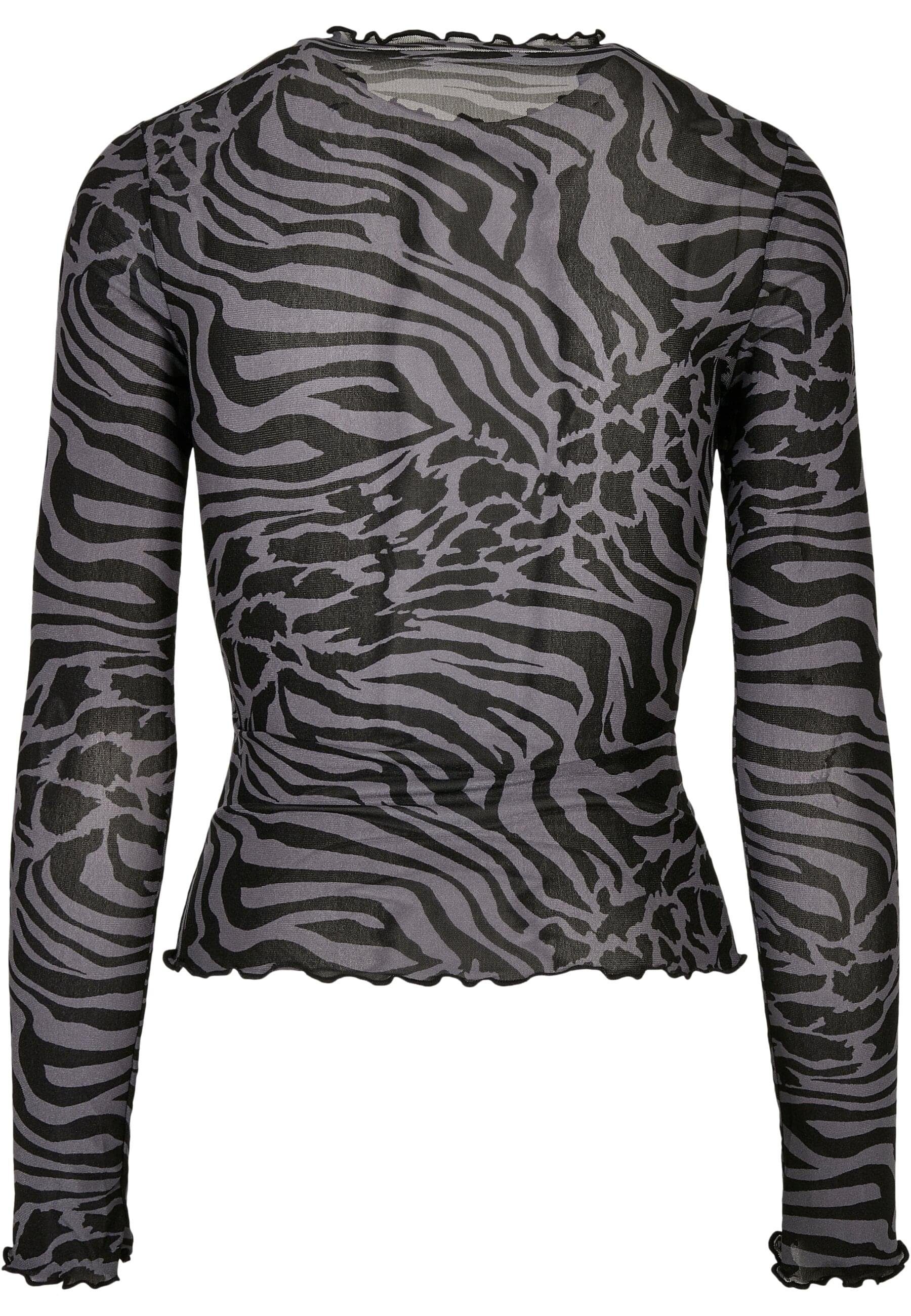 URBAN CLASSICS Langarmshirt Urban Classics Damen Ladies AOP Mesh Turtleneck günstig online kaufen