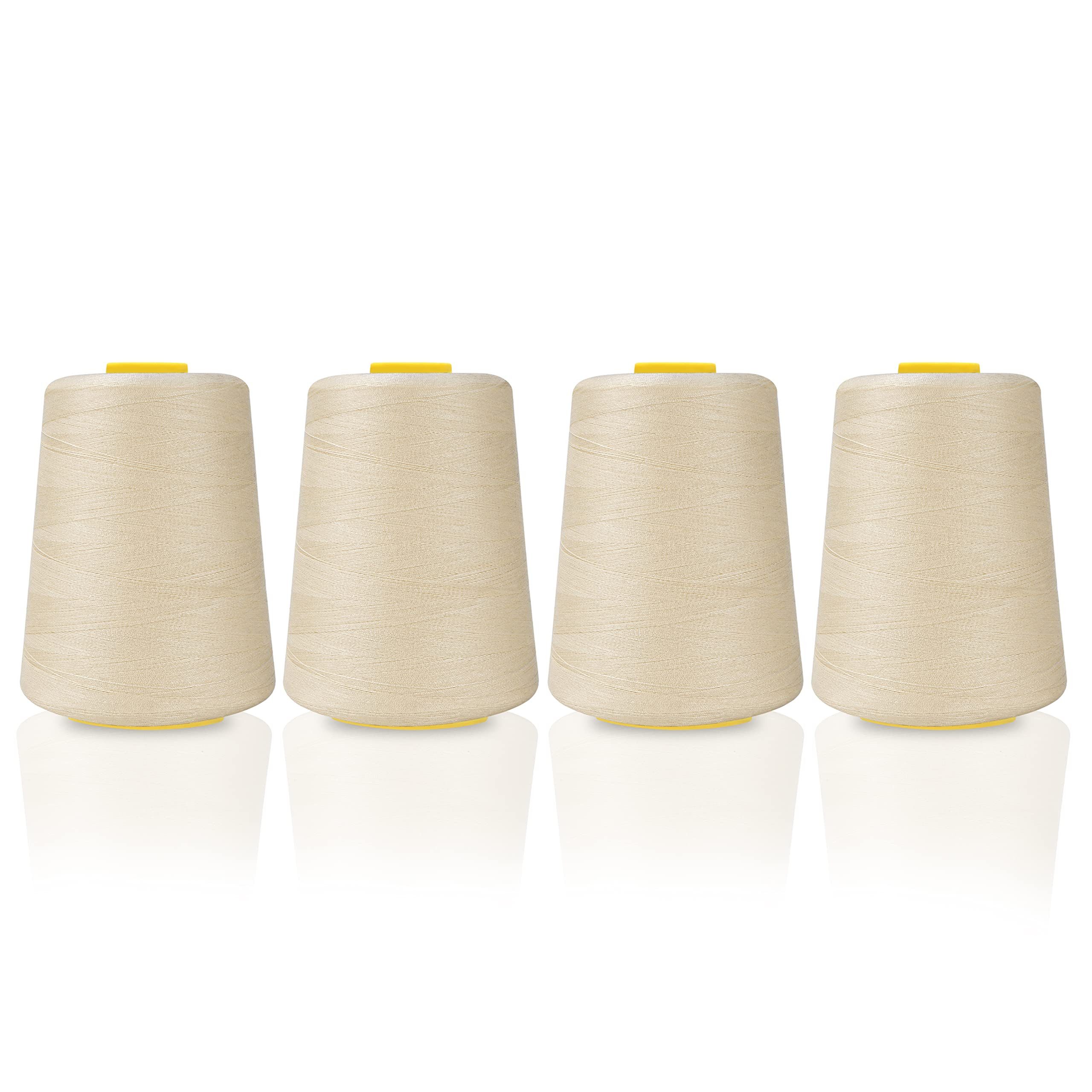 Curtzy Polyester Nähgarn Set: Beige (4 Stück) - 11cm Garn, 5400m Nähfaden Nähgarn, (1-St)