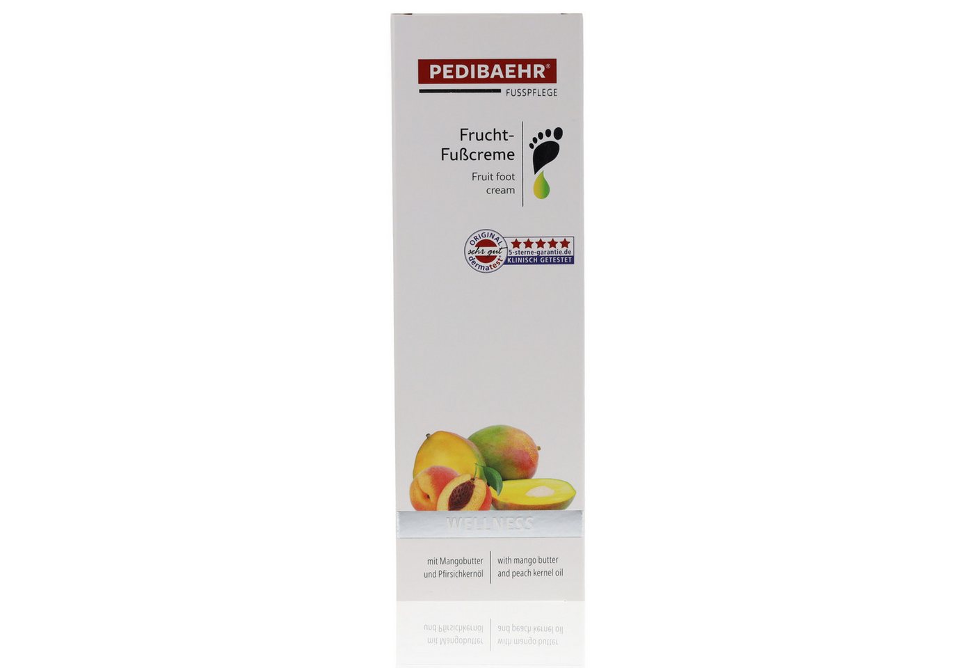 Pedibaehr Fußcreme Pedibaehr Frucht-Fußcreme 125ml exotisches Dufterlebnis, 1-tlg., mit wertvollen Ölen und Butter aus Pfirsich, Mango & Avocado