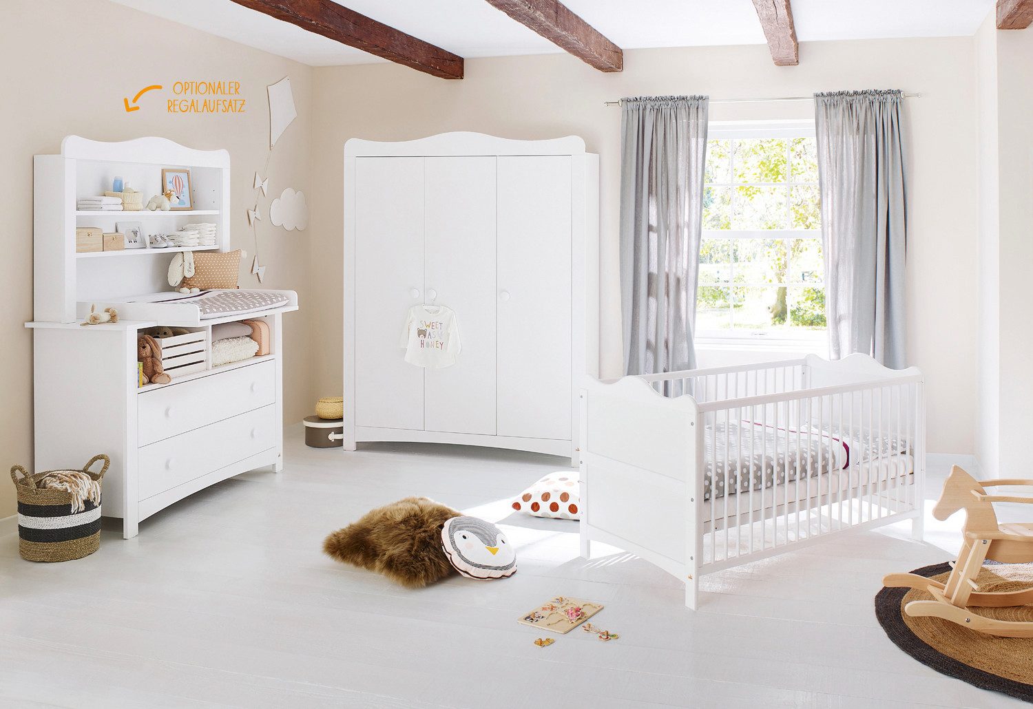 Pinolino® Babymöbel-Set Kinderzimmer-Set 'Florentina' extrabreit groß inkl. extrabreitem R…
