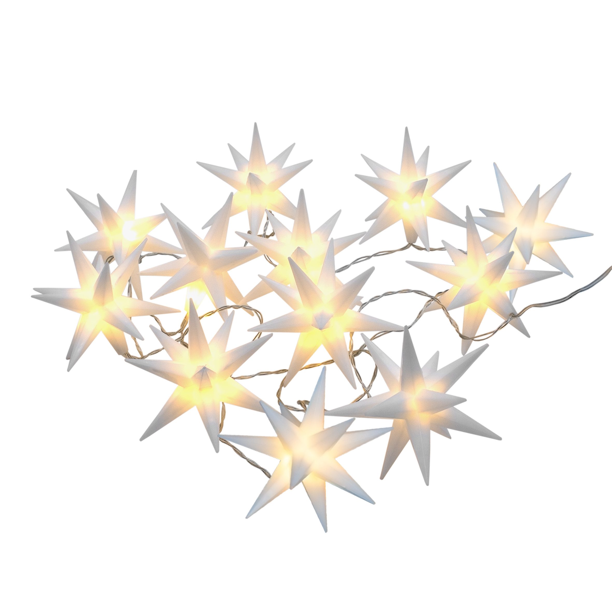 Spetebo LED-Girlande 3D Stern Lichterkette mit 12 LED Sternen (12 cm), 12-f günstig online kaufen