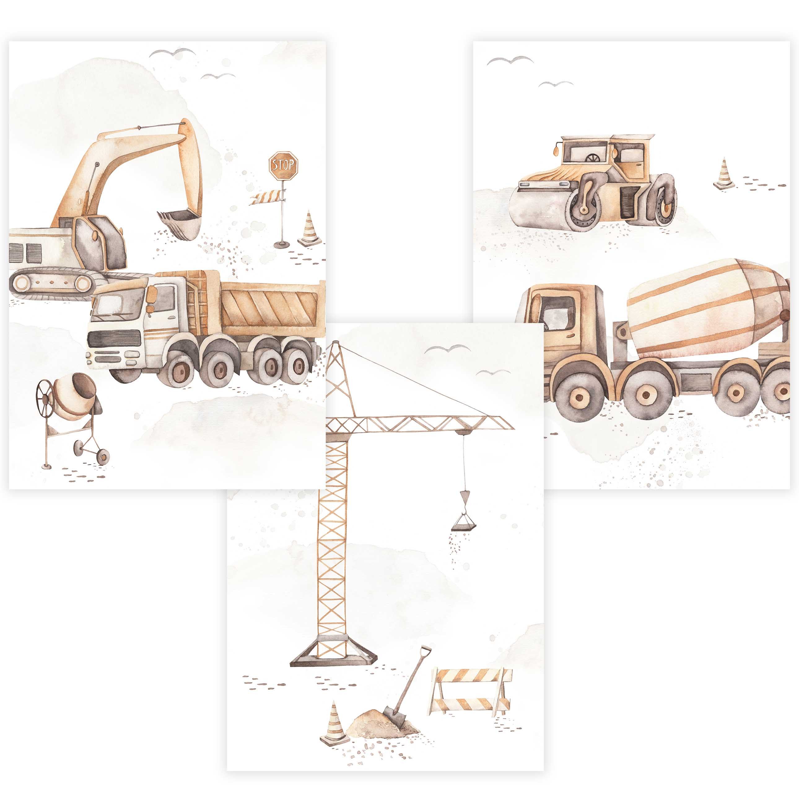 Poster Kinder Poster 3er Set P807 / Baustelle