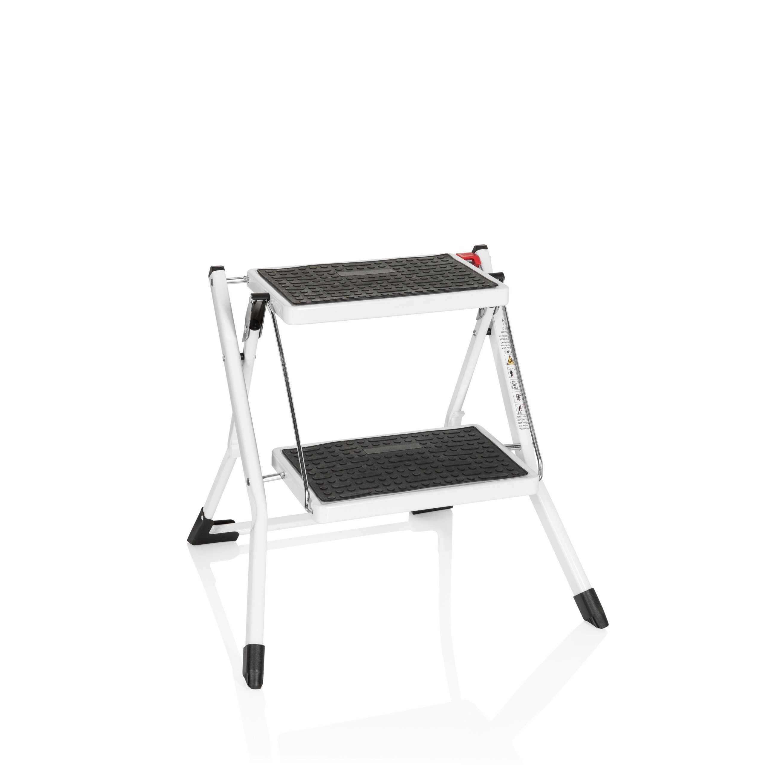 hjh OFFICE Trittleiter Klappleiter Solid W1 Stahl (1 St, 1-St), Leiter mit 2 Stufen, Tritt
