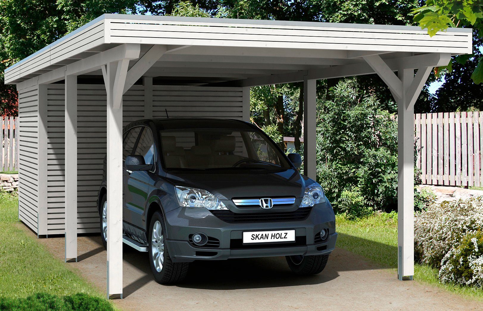 Skanholz Einzelcarport Spessart, BxT: 355x846 cm, 220 cm Einfahrtshöhe