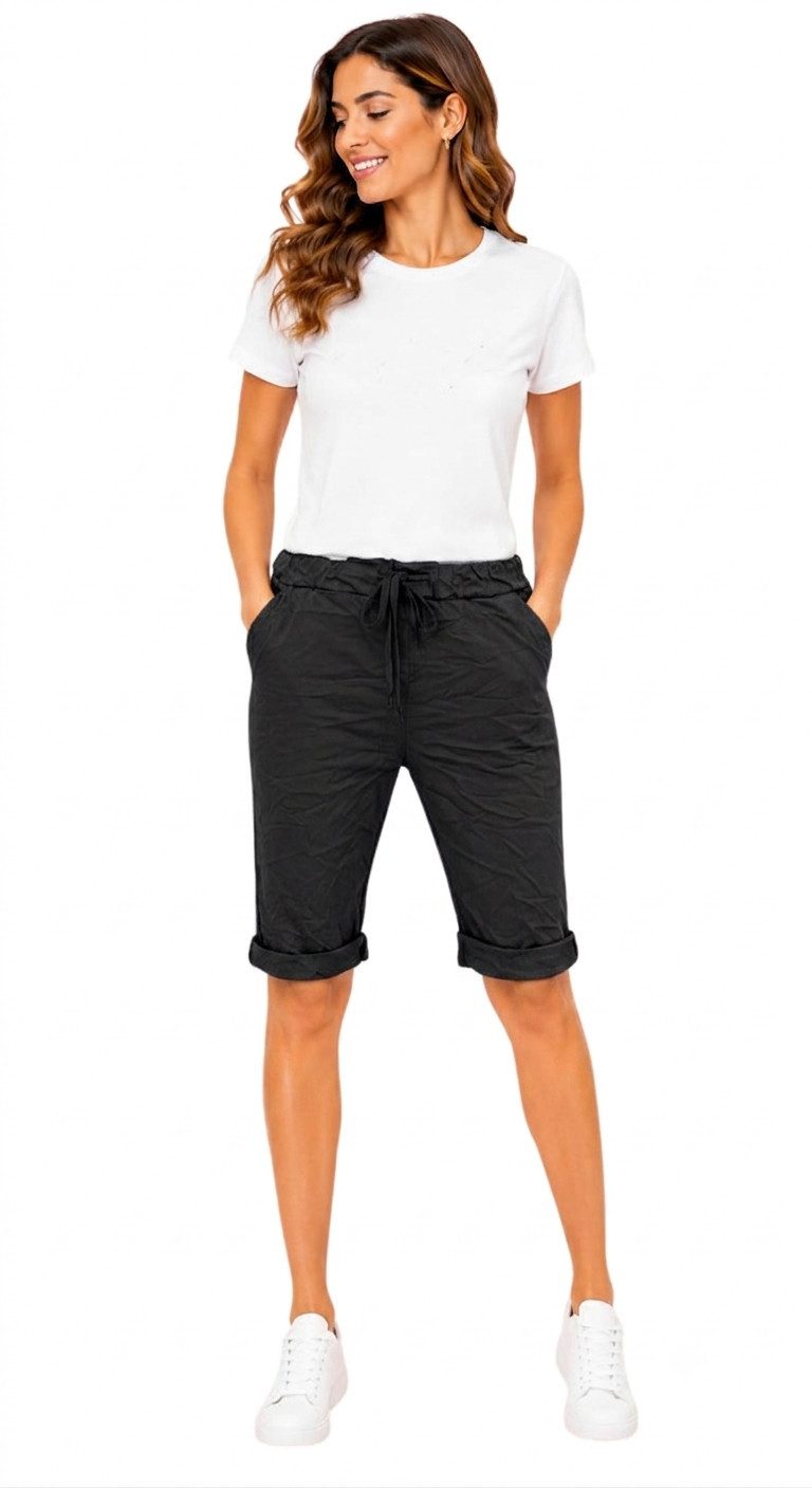 Sa-Lucca Bermudas flexible Damen-Bermuda im Baggy-Capri-Style