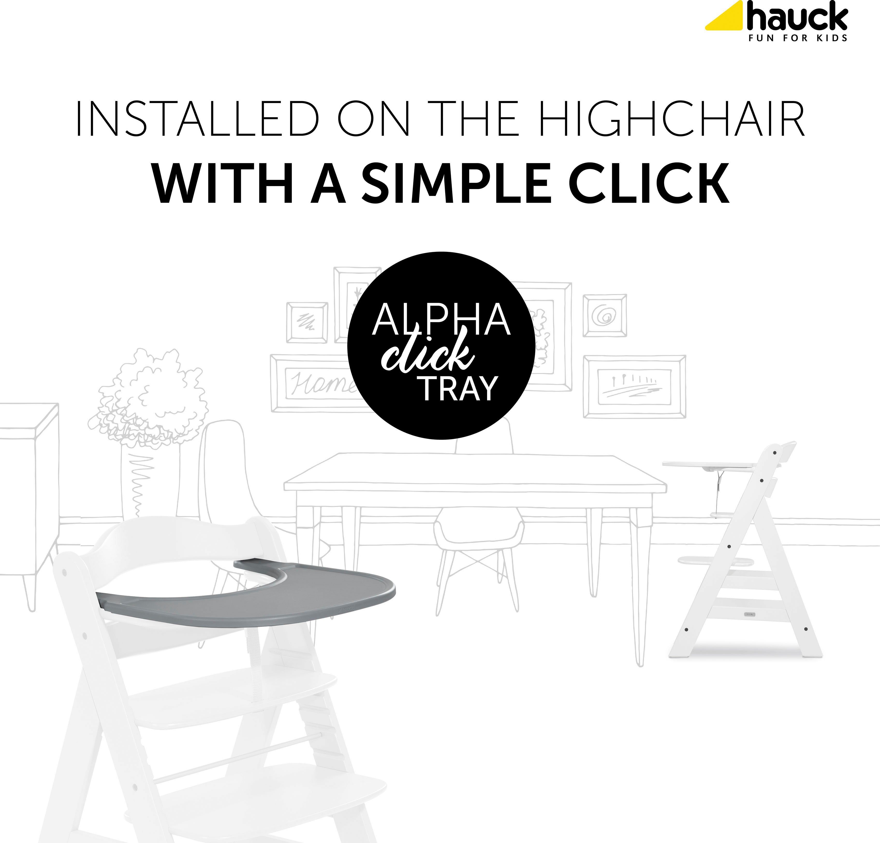Hochstuhl Alpha+ Kunststoff, Hauck Click Hauck Alpha Tray, Hochstuhltablett grau,