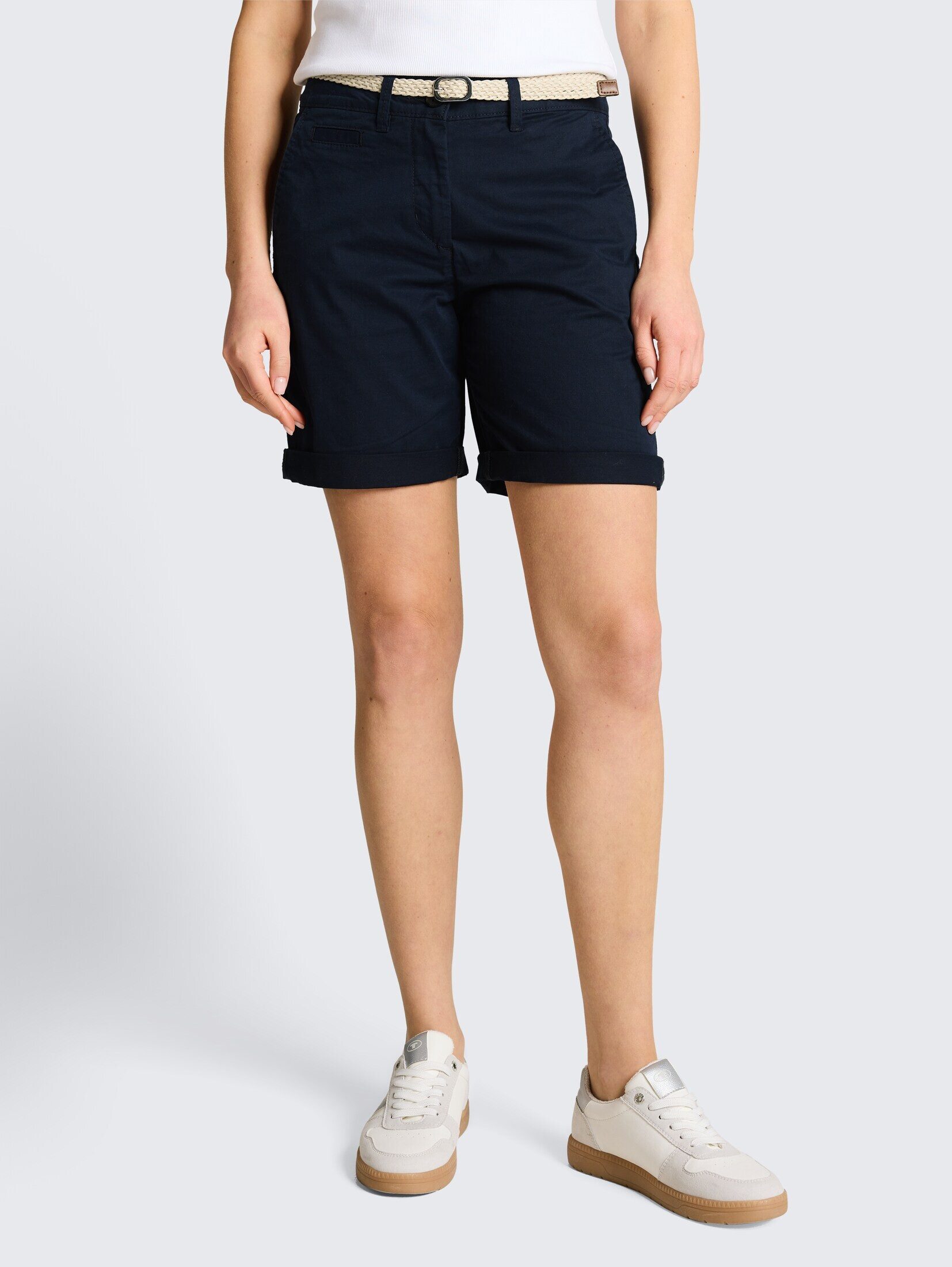 TOM TAILOR Bermudas Hosen & Chino Chino Bermuda Shorts mit Gürtel