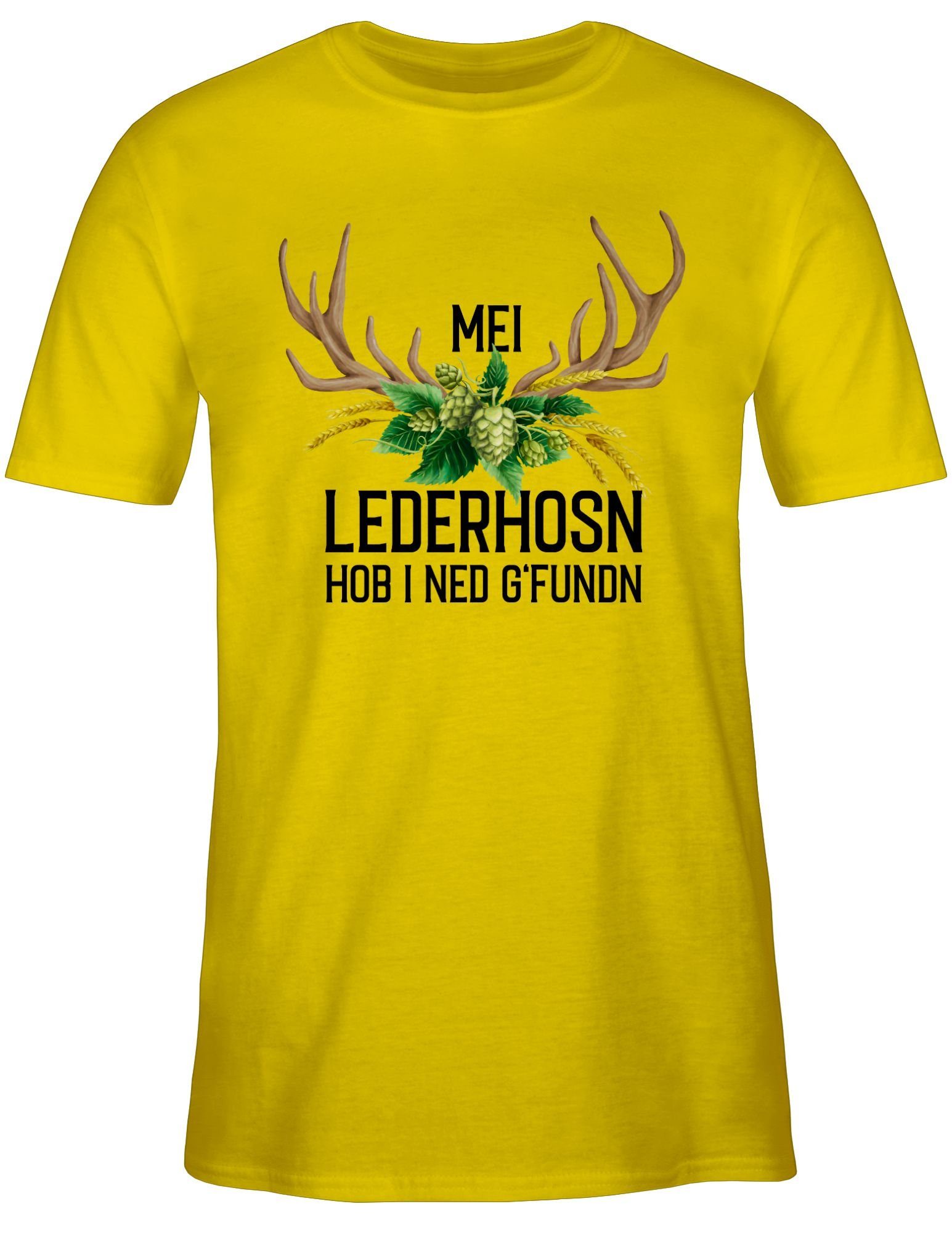Herren für und i Gelb Hopfen ned Shirtracer Lederhosn 03 T-Shirt Mei Hirschgeweih Oktoberfest hob Weizen - g'fundn Mode