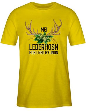 Shirtracer T-Shirt Mei Lederhosn hob i ned g'fundn - Hirschgeweih Weizen und Hopfen Mode für Oktoberfest Herren