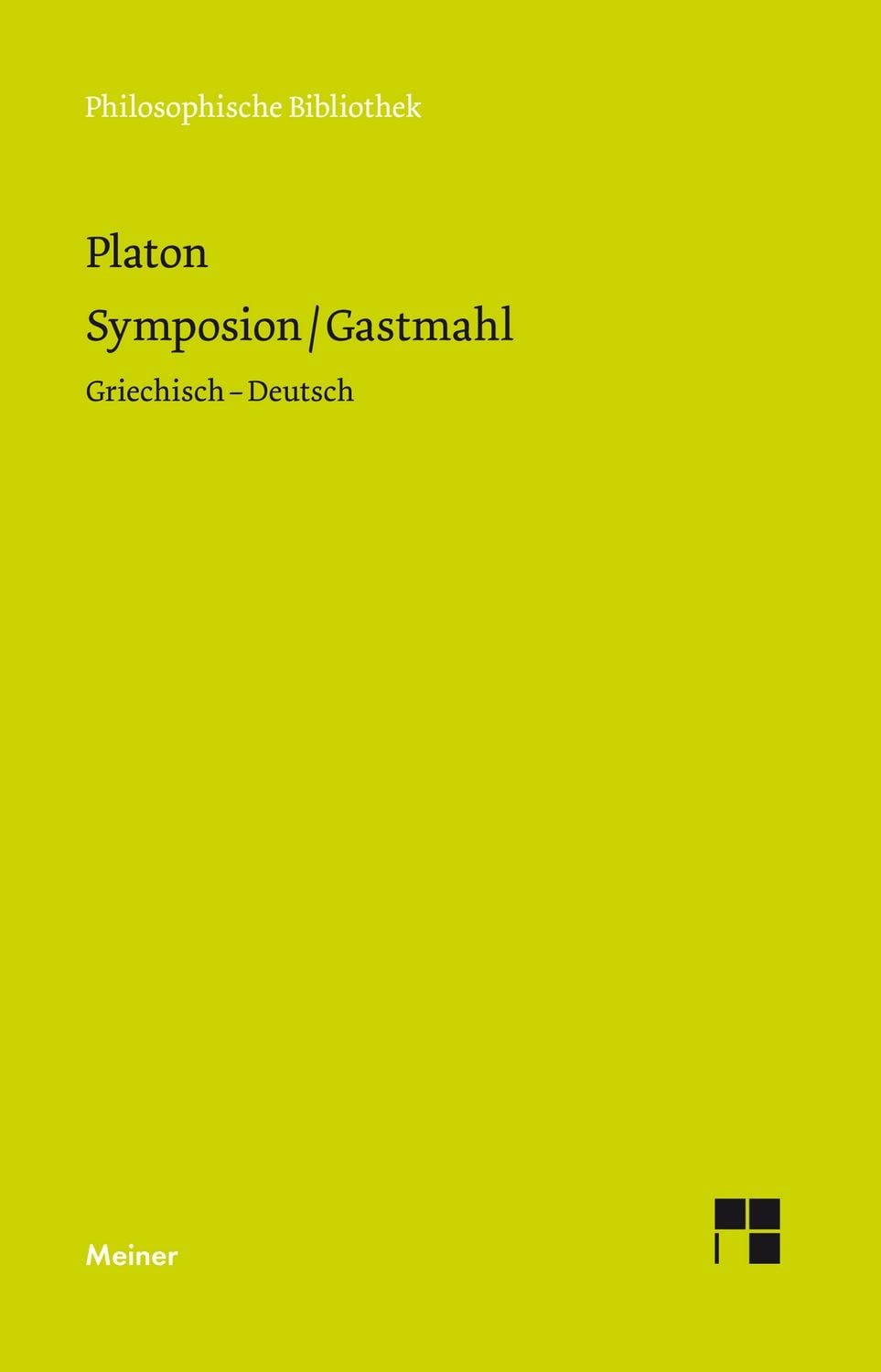Fachbuch Symposion / Gastmahl Zweisprachige Ausgabe Platon