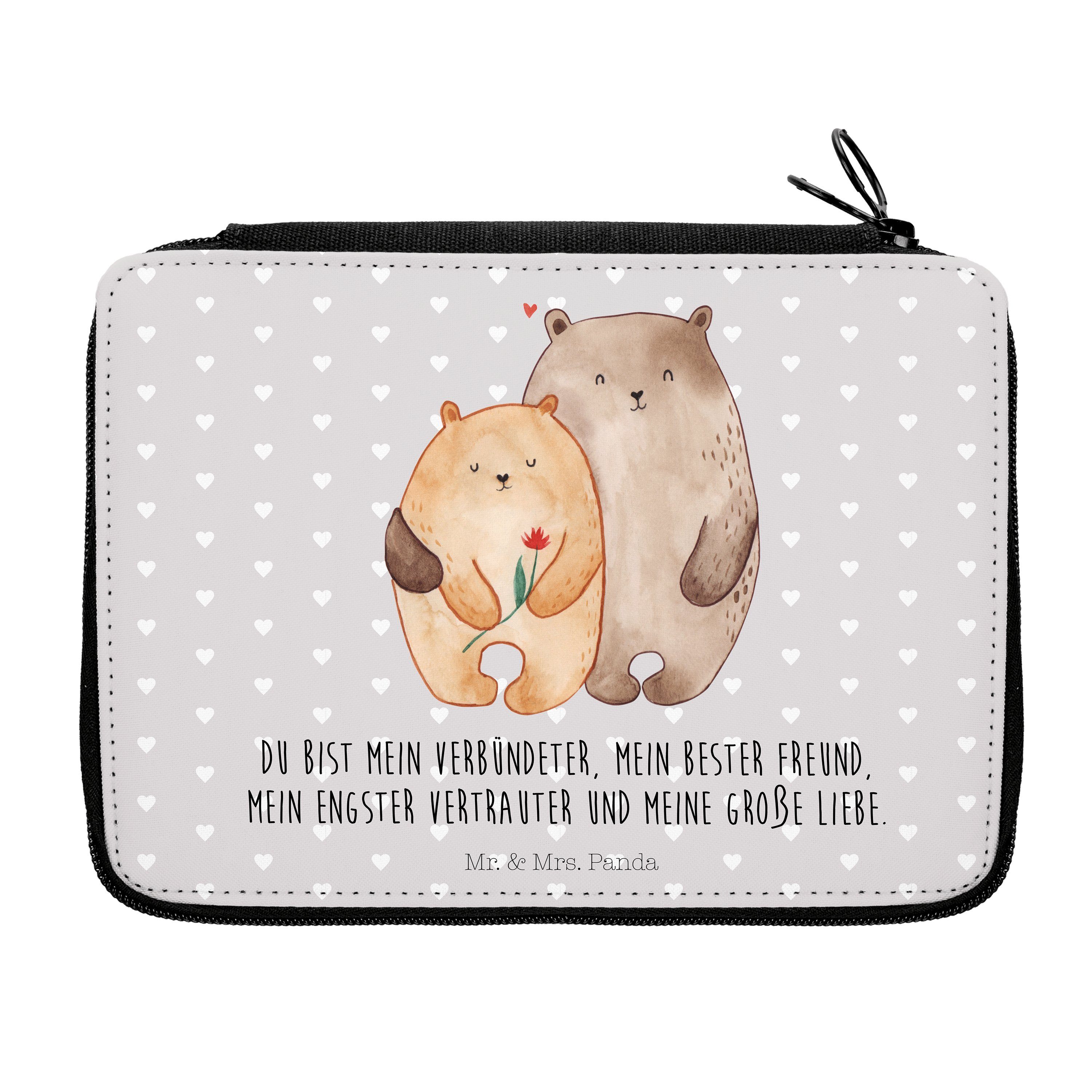 Mr. & Mrs. Panda XL Schminktasche „Pinguin Liebe“ – 28,5 X 20 Cm, Aus 100% Baumwolle, Handgezeichnetes Motiv, Geschenk Für Verliebte