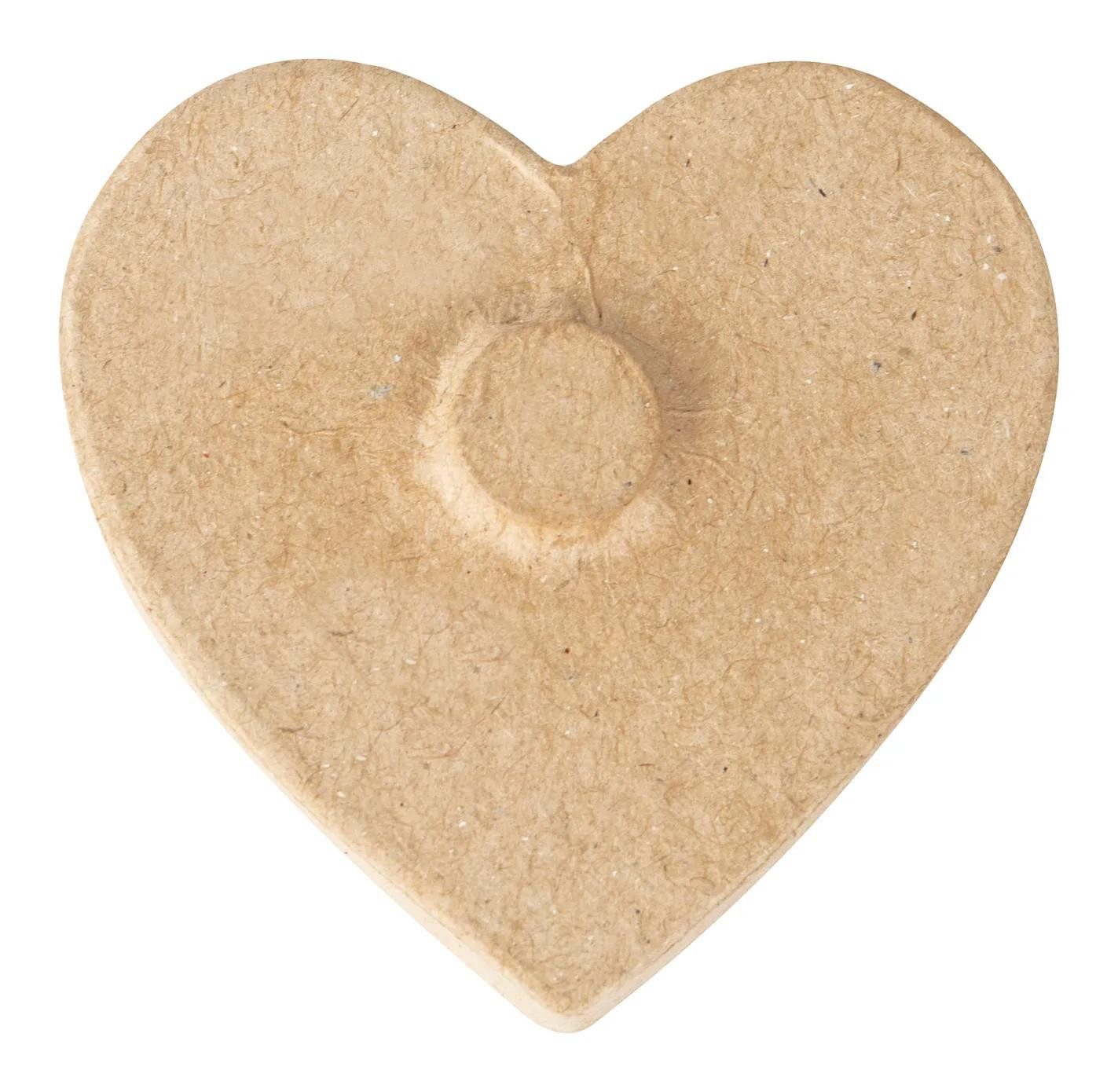 décopatch Papierdekoration 3x Braunes Pappmaché Set mit 12 magnetischen Herzen Kartonbraun EV024C, DECO-Supports