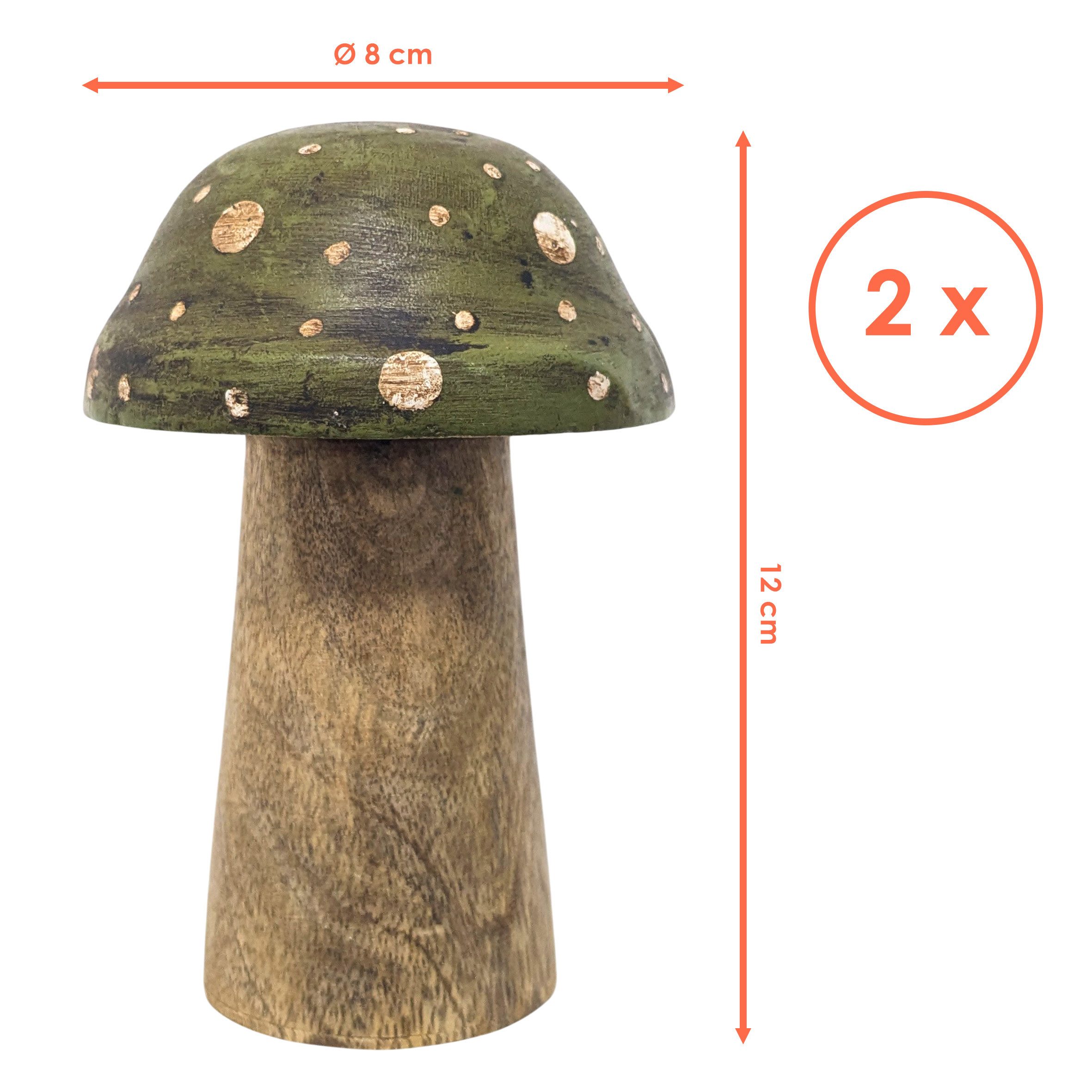 Spetebo Dekofigur Mangoholz Deko Pilze zum Hinstellen 12 cm - 2er Set (Anza günstig online kaufen