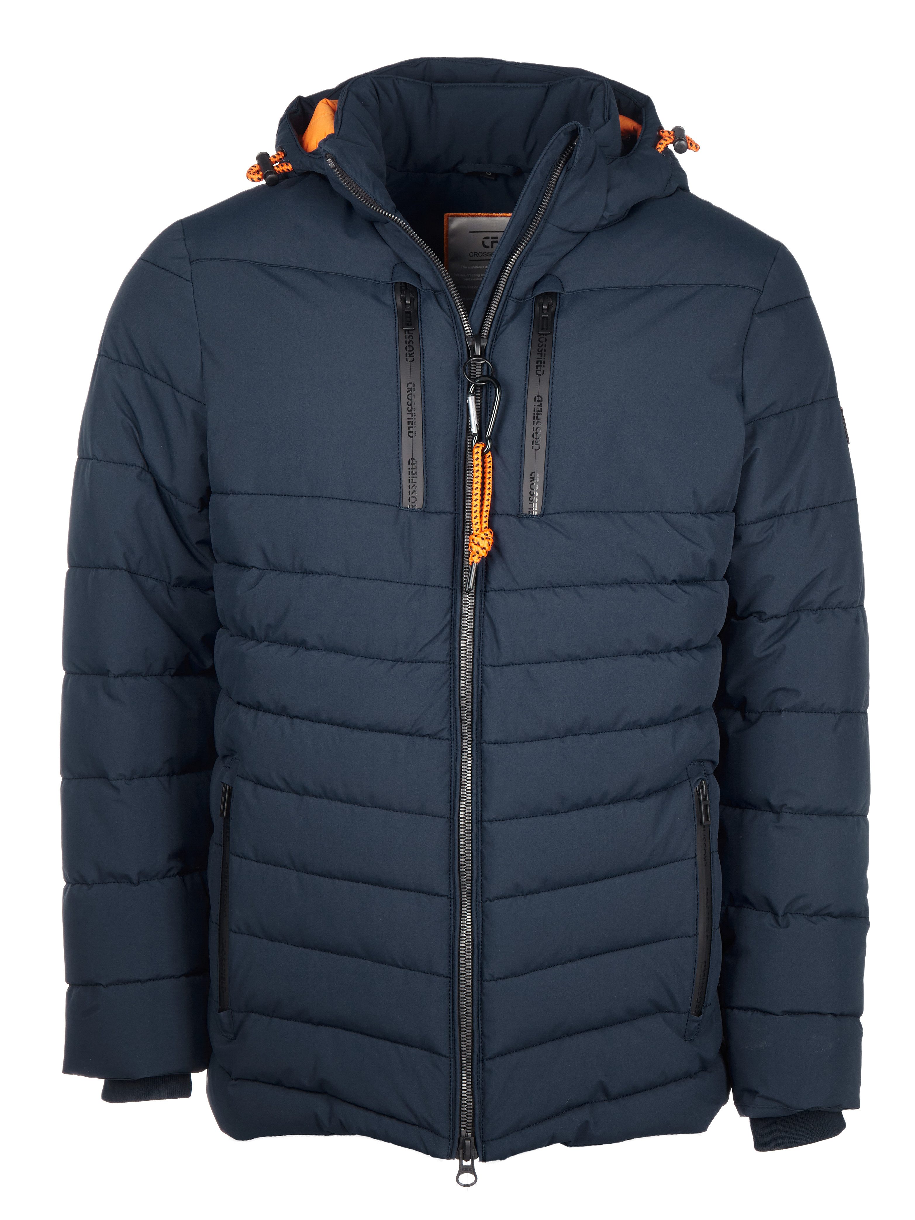CROSSFIELD Winterjacke CROSSFIELD Herren Steppjacke Winterjacke Kapuze marine blau (kein Set)