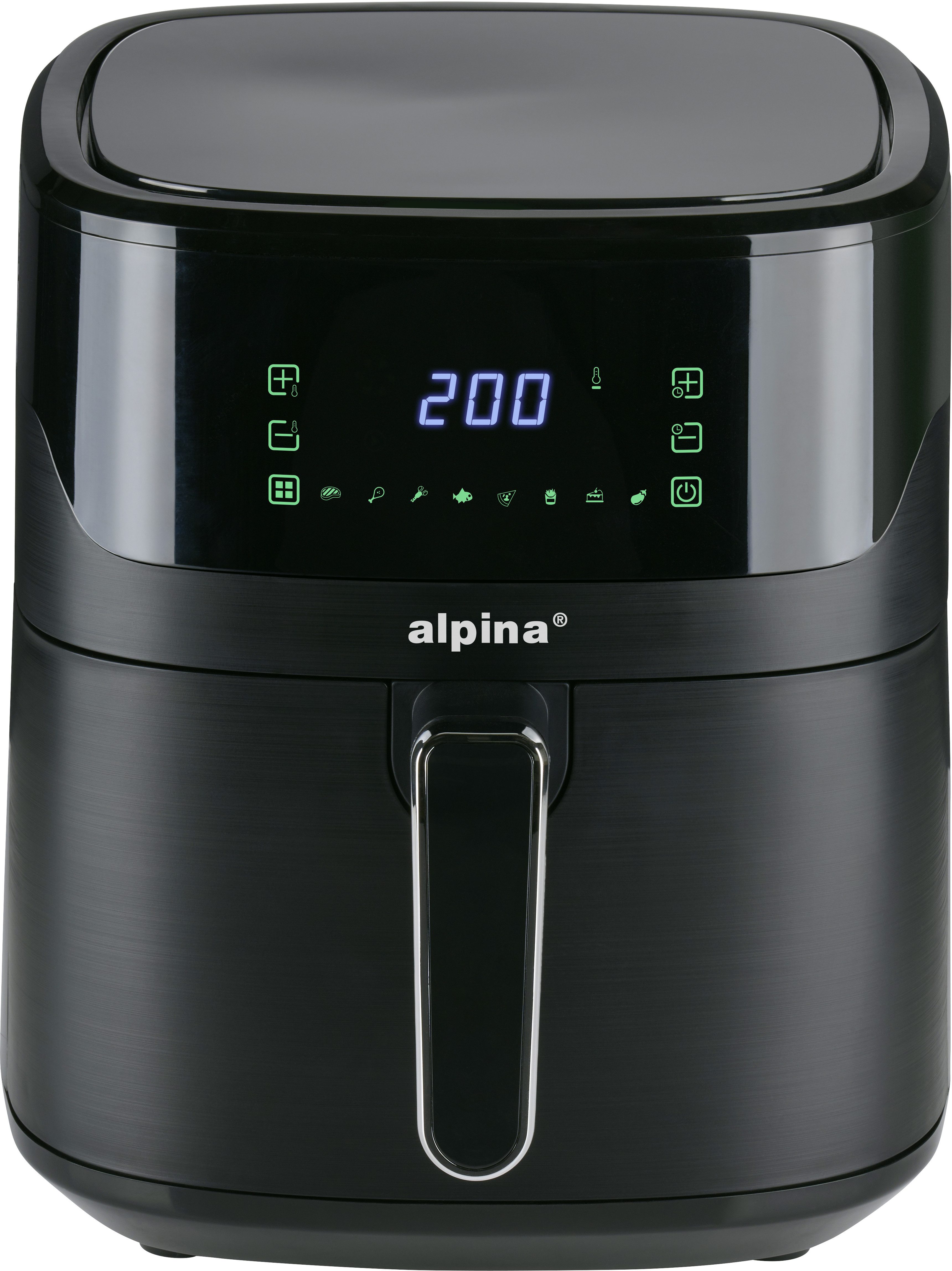 *Alpina* Heißluftfritteuse Airfryer 6L, 1600 W, Air Fyer mit einstellbarer Temperatur von 80°C bis 200°C