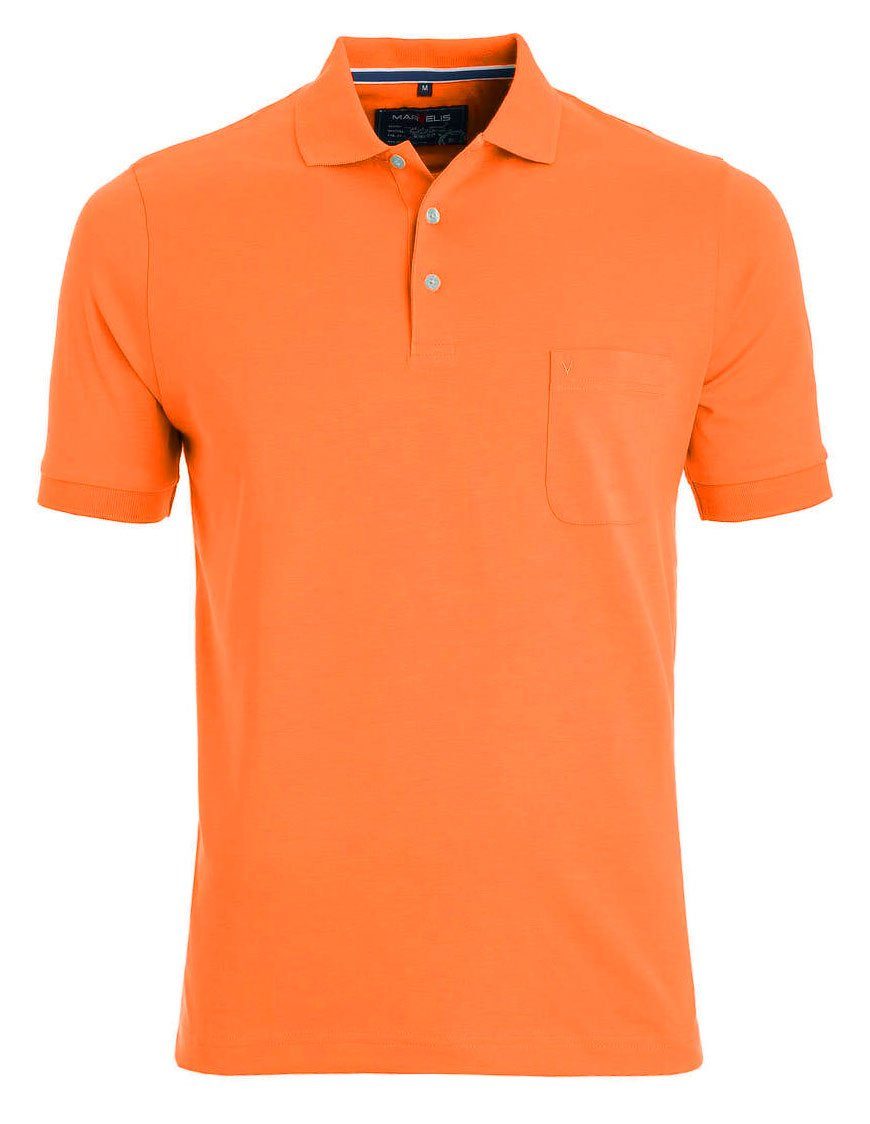 Quick-Dry - Poloshirt Fit Poloshirt - MARVELIS Casual - - Polokragen Einfarbig Orange