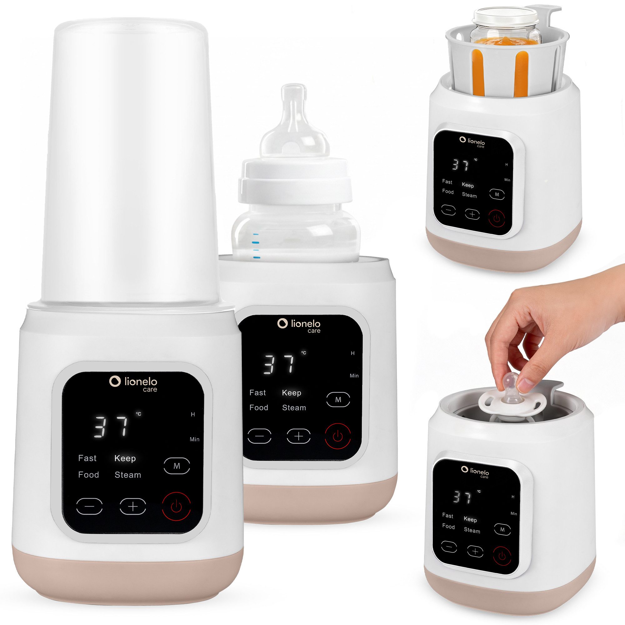 lionelo Babyflaschenwärmer THERMUP 3.0, 400W/6 Modi/Sterilisation 99,9%/35–100°C/24h Warmhalten