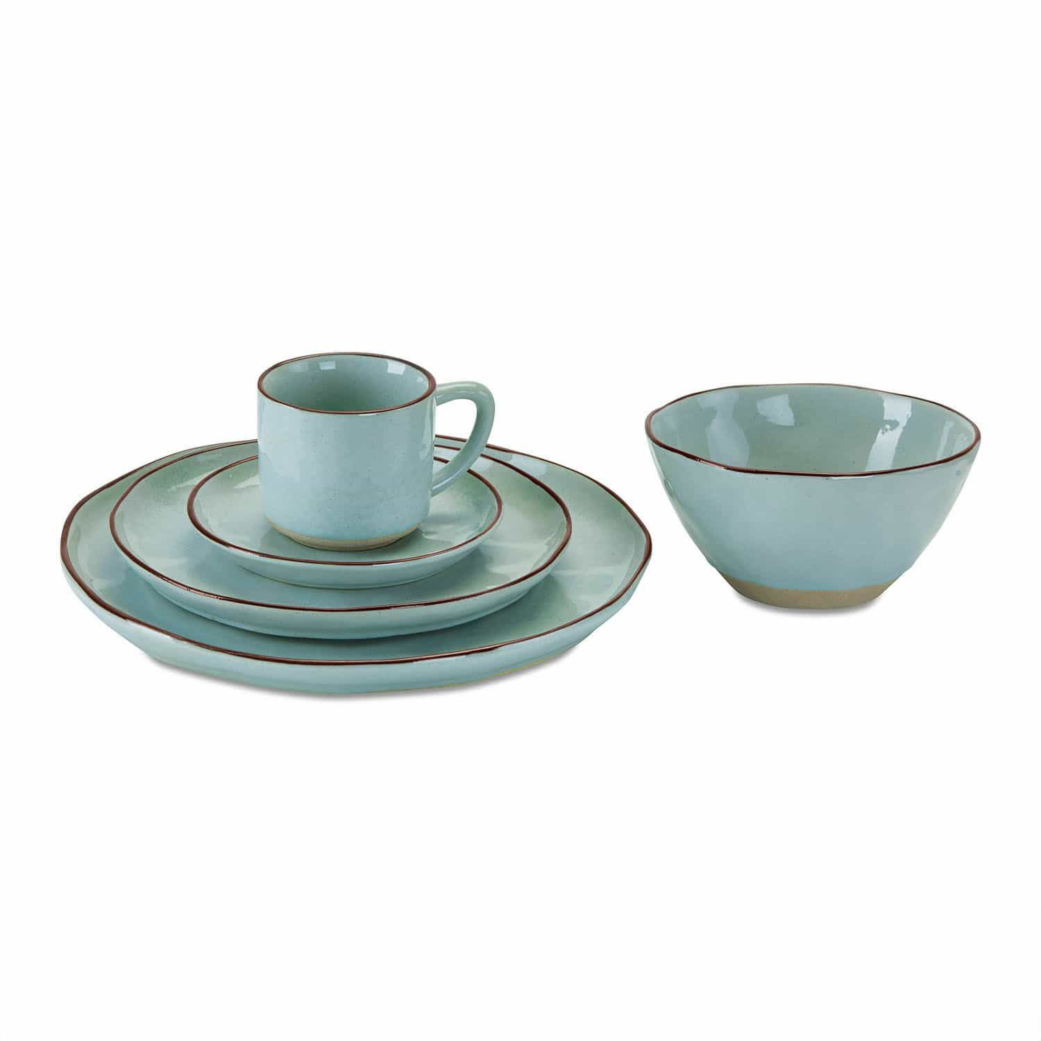 Mirabeau Geschirr-Set Geschirr 30er Set Biarré türkis, Steinzeug
