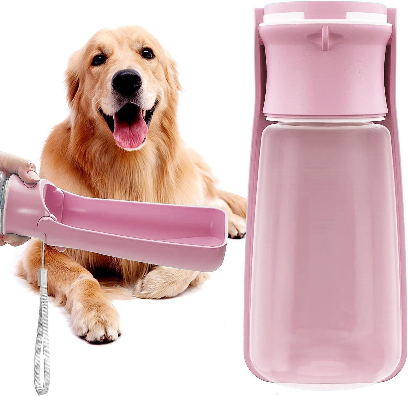 FELIXLEO Reisenapf Hundetrinkflasche tragbar 560ml faltbar Wassernapf für Hunde unterwegs