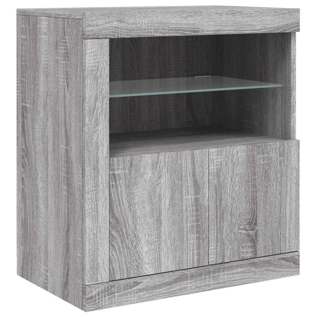 vidaXL Sideboard Sideboard mit LED-Leuchten Grau günstig online kaufen