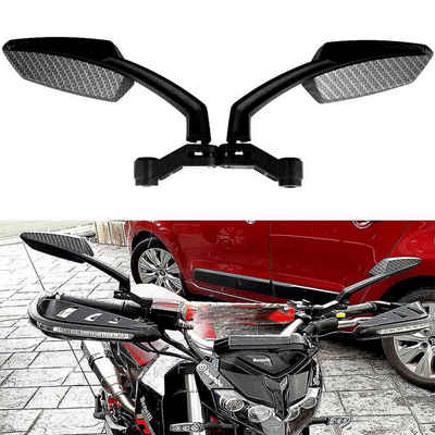 yozhiqu Motorradspiegel Motorrad-Rückspiegel 1 Paar 8-10mm passend für Motorräder und Roller, Stilvolles Flügeldesign mit schwarzem Finish-einfacher Installation