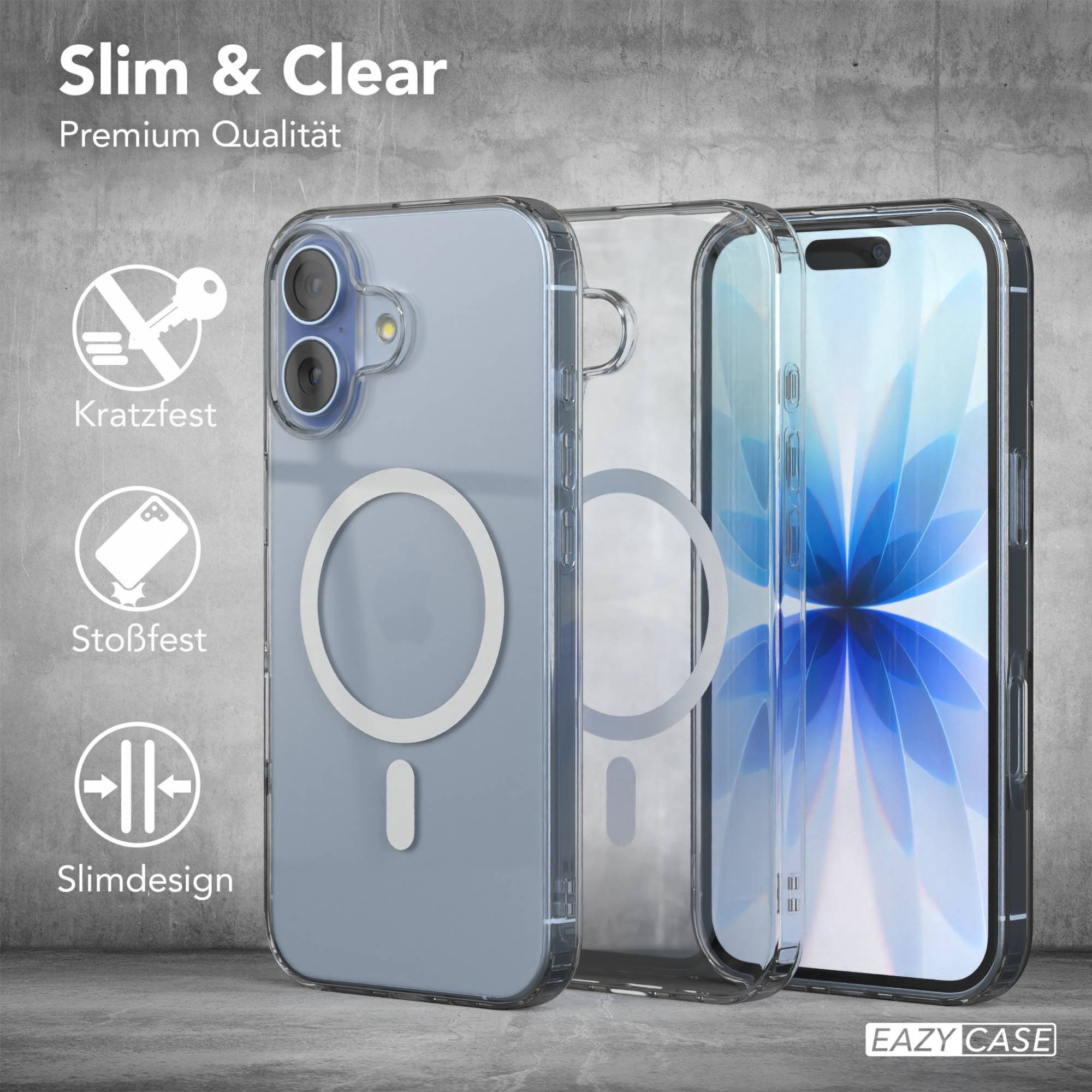 EAZY CASE Handyhülle Transparente Hülle mit MagSafe für iPhone 17 6,3 Zoll, Back Cover, Bumper Case, Handy Schutzhülle Kameraschutz, Durchsichtig – Bild 5 von 5