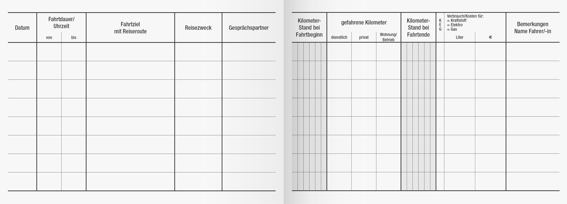 BRUNNEN Formularblock Formularbuch Fahrtenbuch A6 40 Blatt farbig sortiert