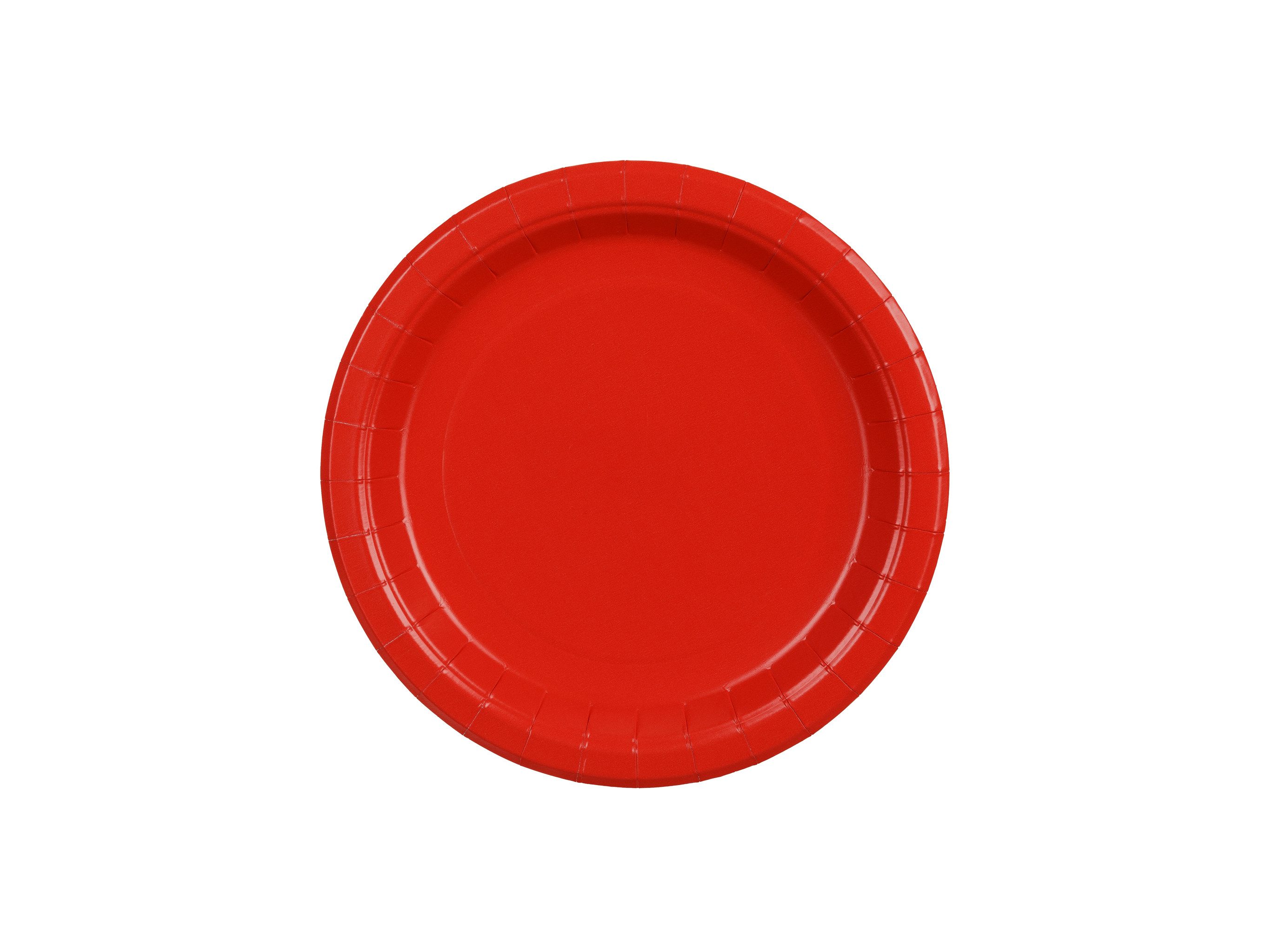partydeco Teller, Pappteller 18cm 6er Set Rot