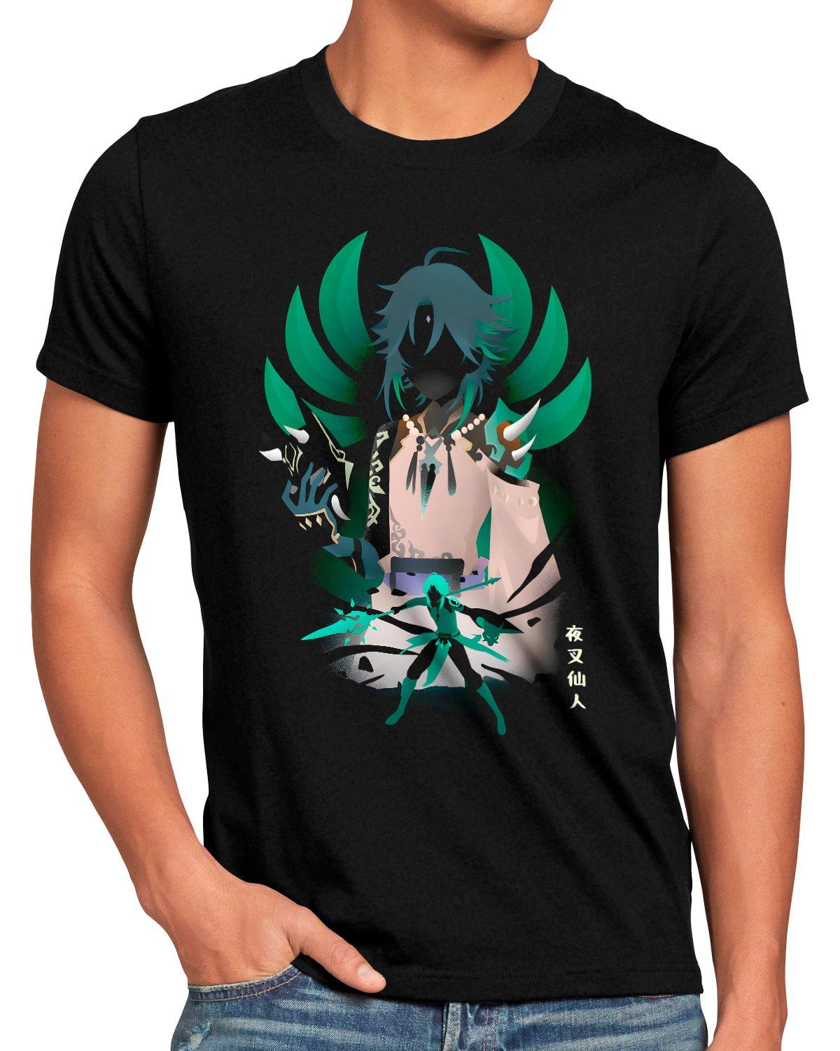 style3 Print-Shirt Herren T-Shirt Demon of the Mountains genshin impact teyvat fantasy