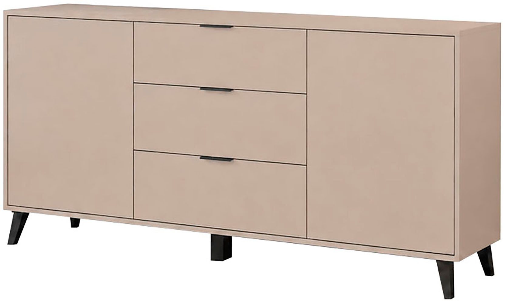 OTTO home Sideboard OSLO – Modernes Stauraummöbel mit Schubladen und Schrankfächern, Verstellbare Böden, praktische Griffe und hohe Füße vereint