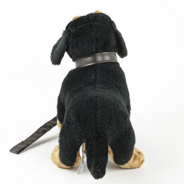 Teddys Rothenburg Kuscheltier Dackel 28 cm Kuscheltier Hund schwarz-braun mit Leine Uni-Toys