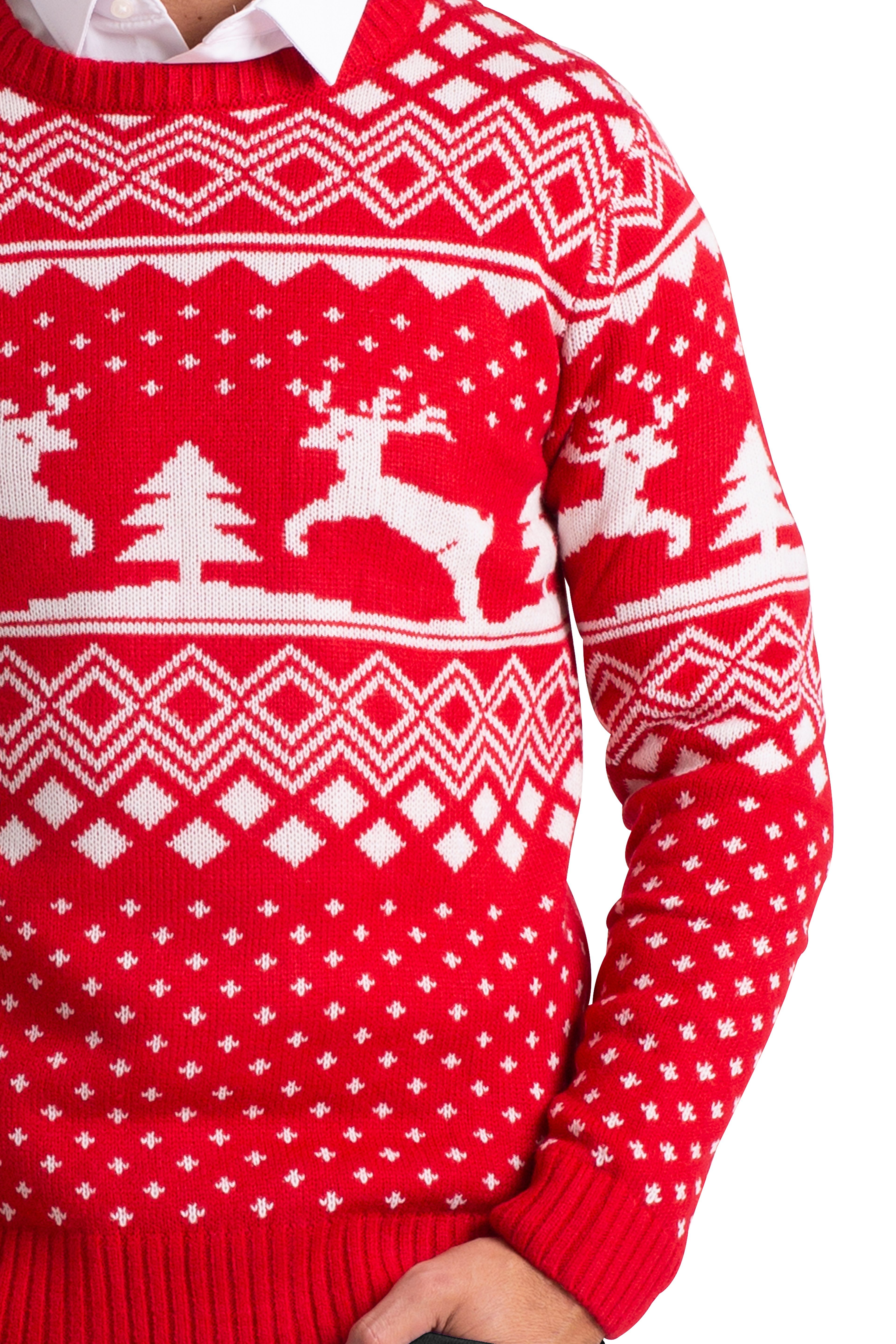 BlauerHafen Weihnachtspullover Herren Weihnachts Pullover lange Ärmel Knit Rundhals Christmas Jumper