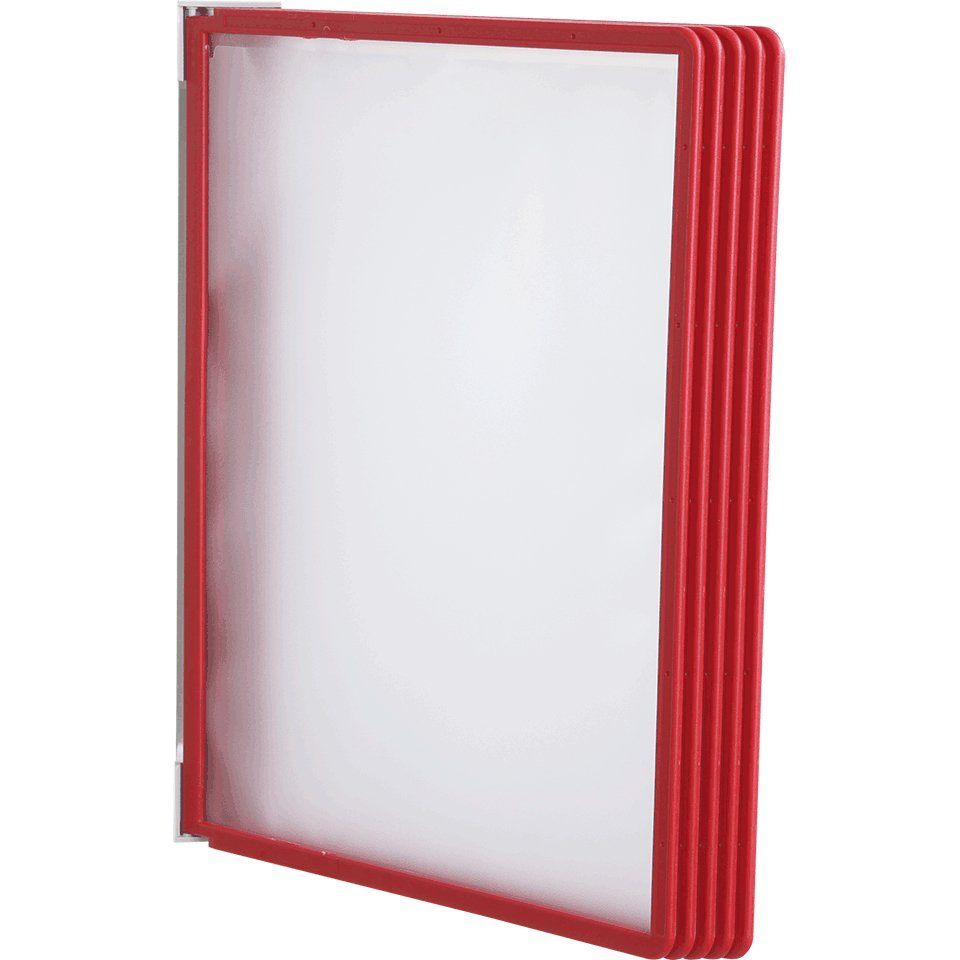 König Werbeanlagen Zeitungsständer Schild I DURABLE VARIO® Sichttafel-System wall 5, rot, inkl.Befestigungsmaterial u. Zubehör