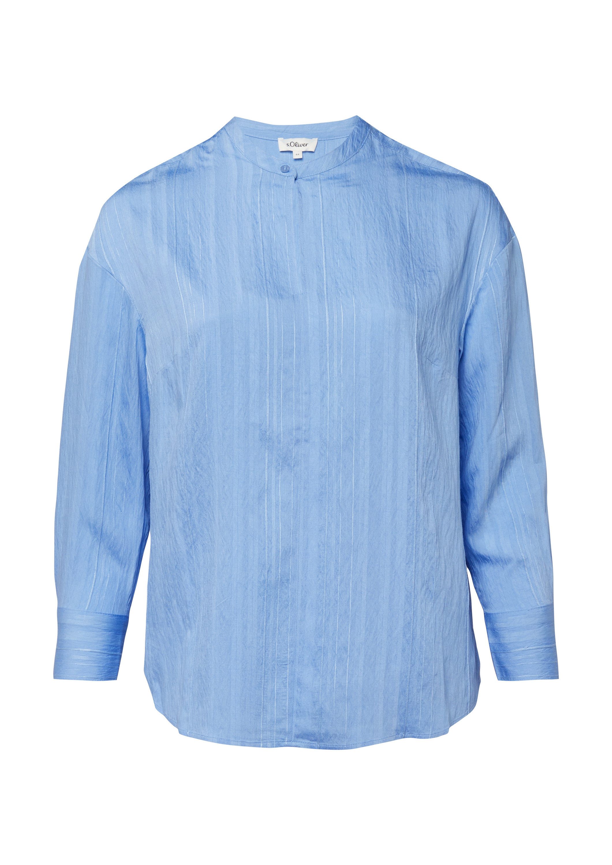 s.Oliver Langarmbluse Bluse Strukturierte Viskosemix-Bluse im Relaxed Fit