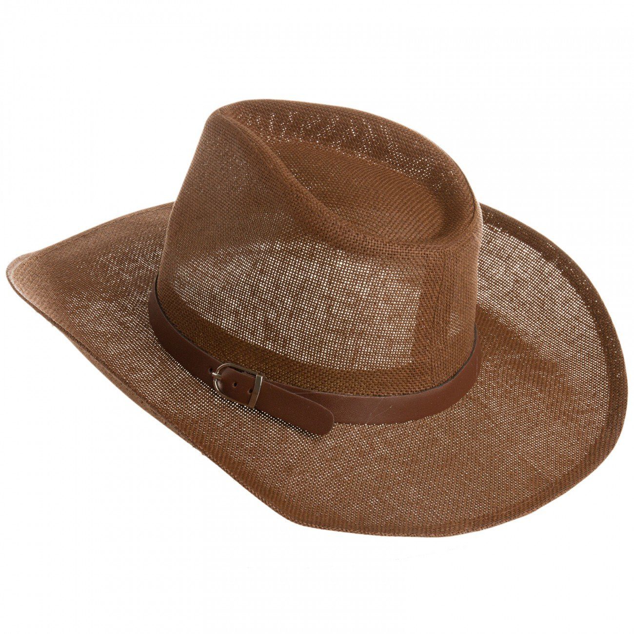 Cowboy dunkelbraun HT009 Hut Herren mit Gürtelband braunem Cowboyhut Caspar