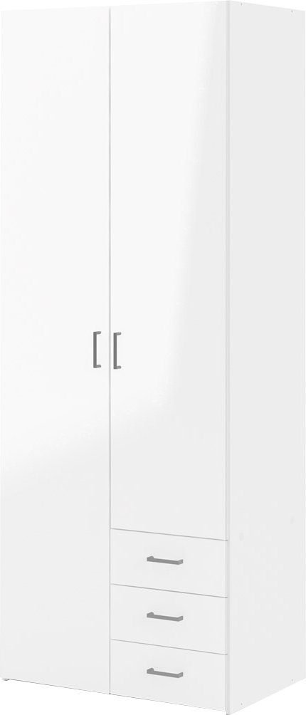 x Selbstmontage, 77,6 Kleiderschrank einfache Weiß Home 200,4 cm affaire x | 49,5 graue Weiß Stangengriffe,