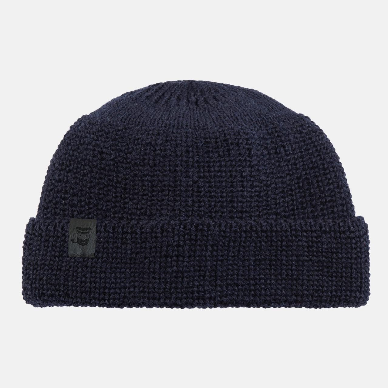 HANSEHELD Strickmütze Seebär Dockermütze Seemannsmütze kurz flach GOTS - Made in Germany