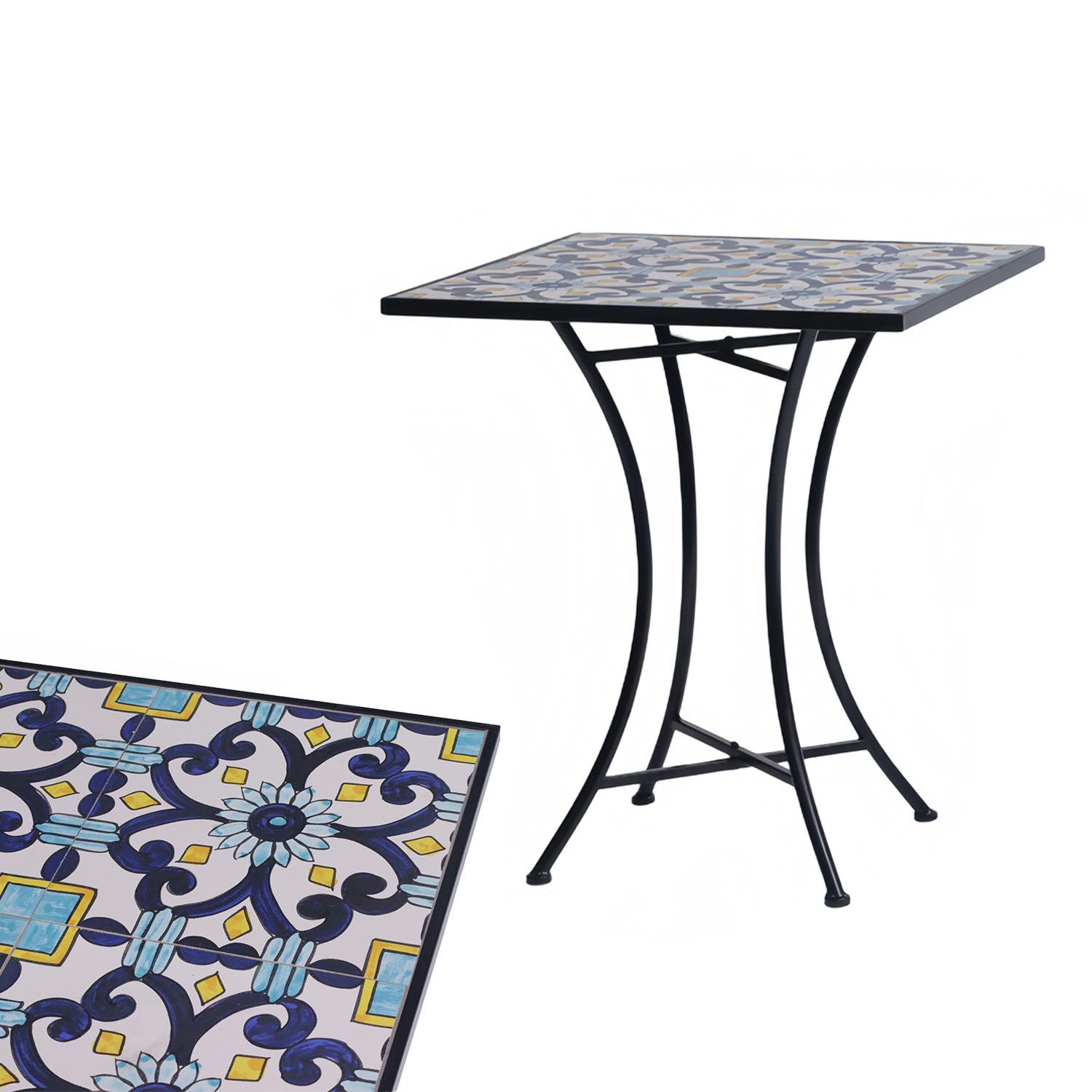 Mojawo Küchentisch Outdoortisch Mosaiktisch Gartentisch Bistrotisch günstig online kaufen