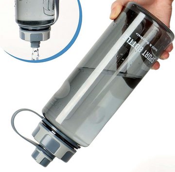 FIDDY Wasserkaraffe Auslaufsicher Sportflasche mit Filter für Sport, Fitness,Outdoor(Grau), (1500ML-tlg)