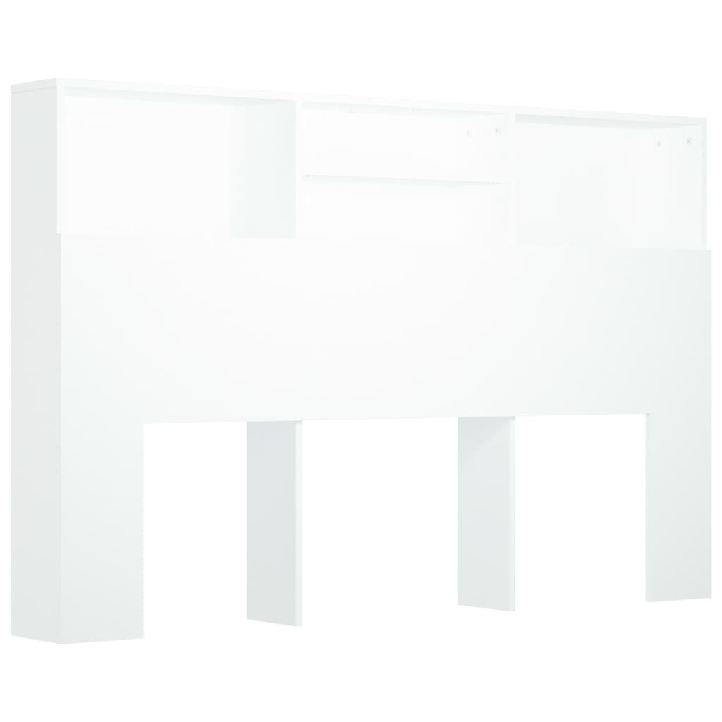 vidaXL Kopfteil Bett-Kopfteil mit Ablagen Weiß 160x19x103,5 cm, (1 St)