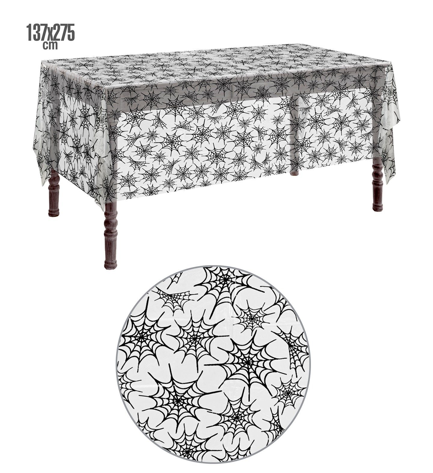 Widmann S.r.l. Tischdecke Halloween Tischdecke 'Spinnennetz', Schwarz 137x2 günstig online kaufen