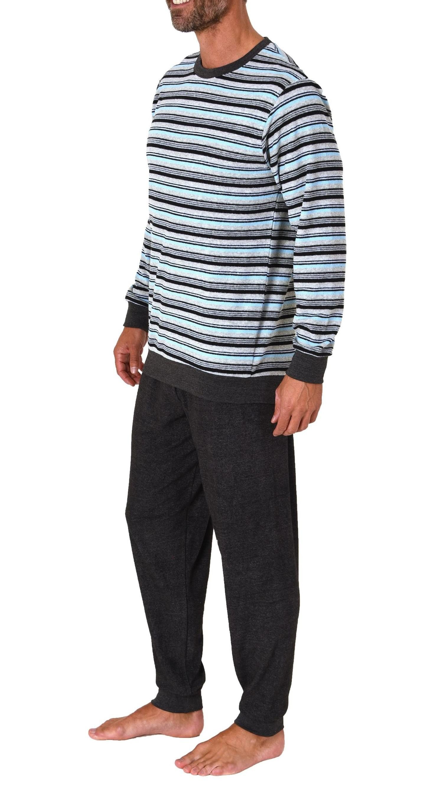 Normann Pyjama Herren langarm Frottee Schlafanzug mit Bündchen - auch in Üb günstig online kaufen