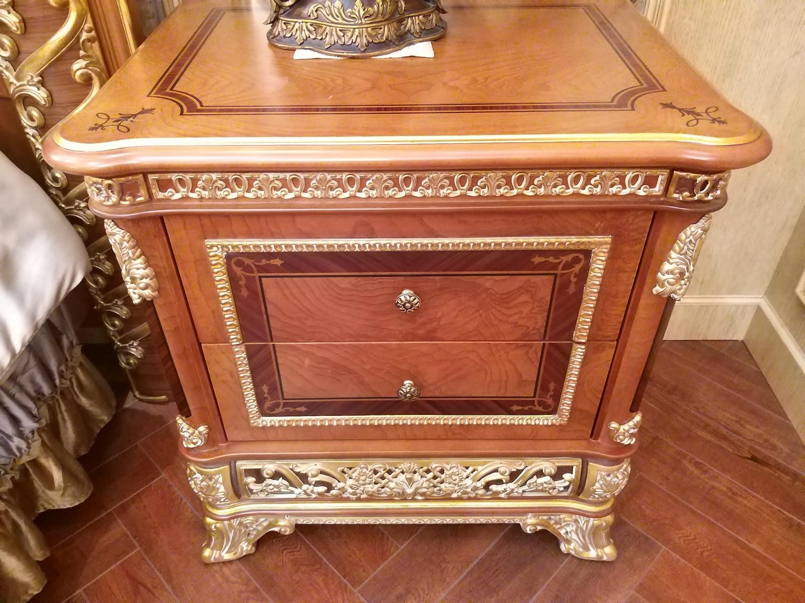 Xlmoebel Bett Ehebett im Barock-Rokoko-Stil mit antikem Design und Verzierungen (Doppelbett, Bett), Hergestellt in Europa