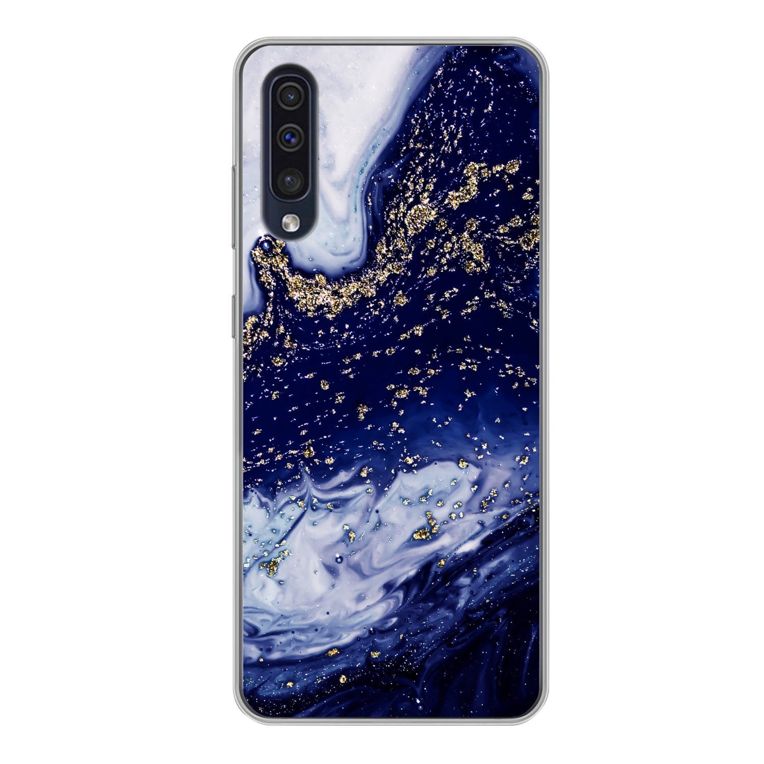 MuchoWow Handyhülle für Samsung Galaxy A50 Marmor - Gold - Natursteine, Smartphone-Bumper, Print, Handy Schutzhülle Dünn