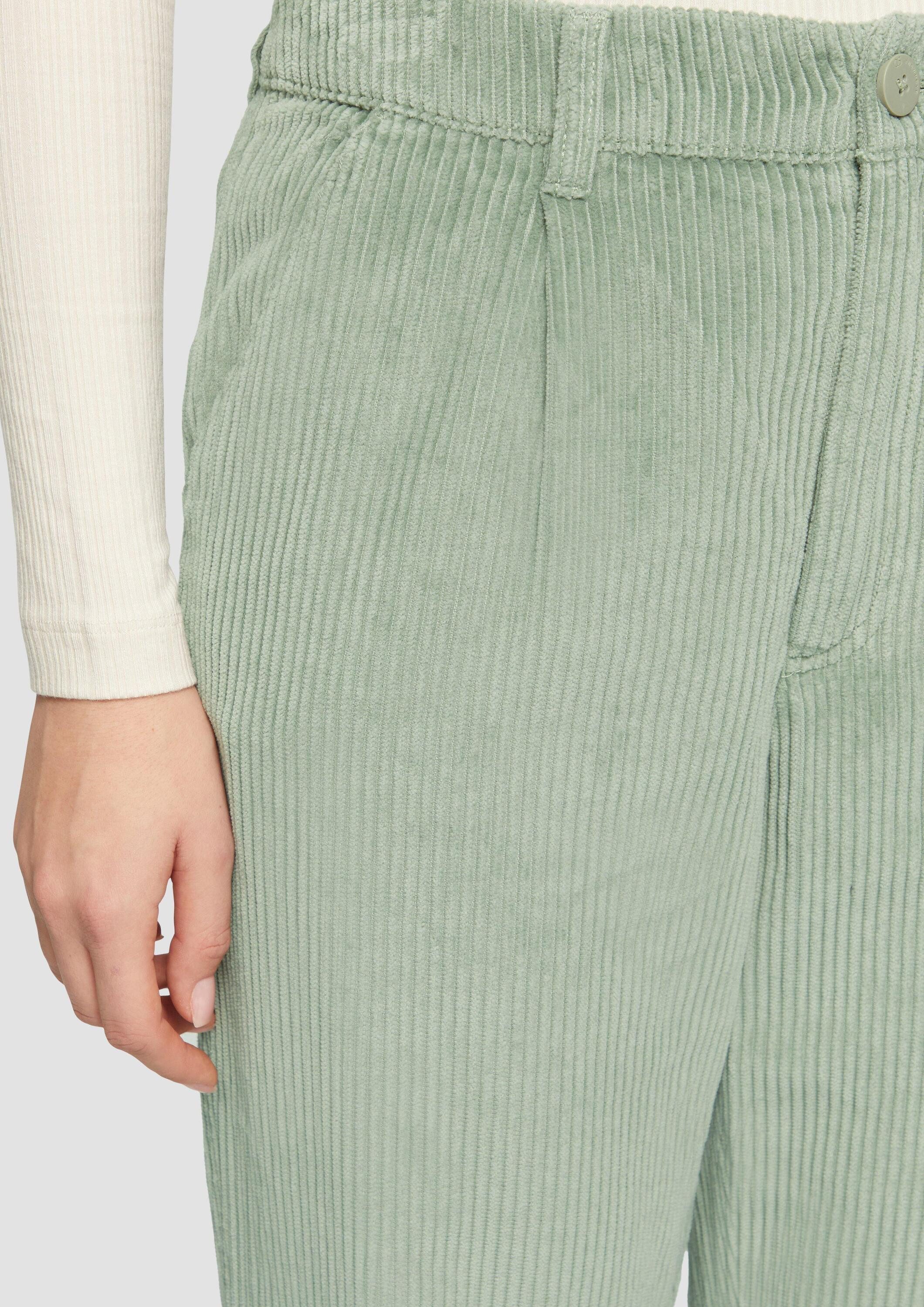 QS Chinos Hose Cordhose mit Straight Leg und Bundfalten
